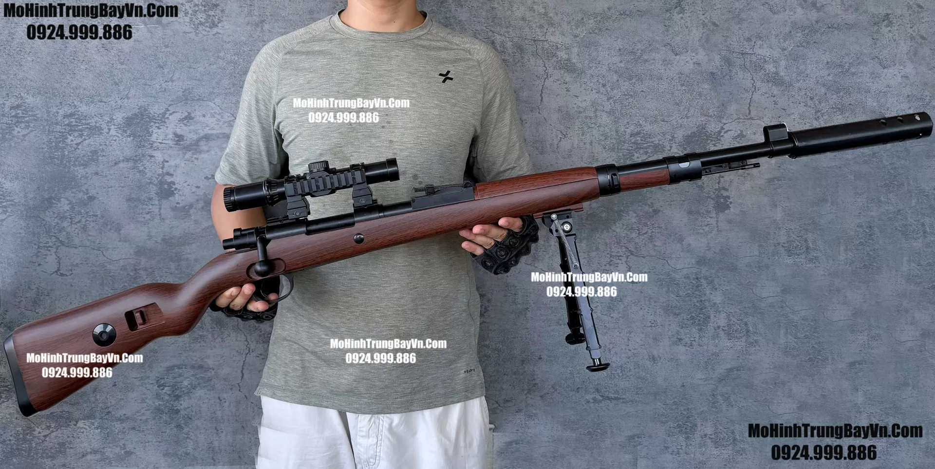 Súng Sniper Văng Shell Kar98 Jieying  Nâu Gỗ 110cm Bắn Đạn Thạch Và Xốp Cực Đẹp k98 ka98 Mohinhtrungbayvn Mohinhtrungbay.vn (1)