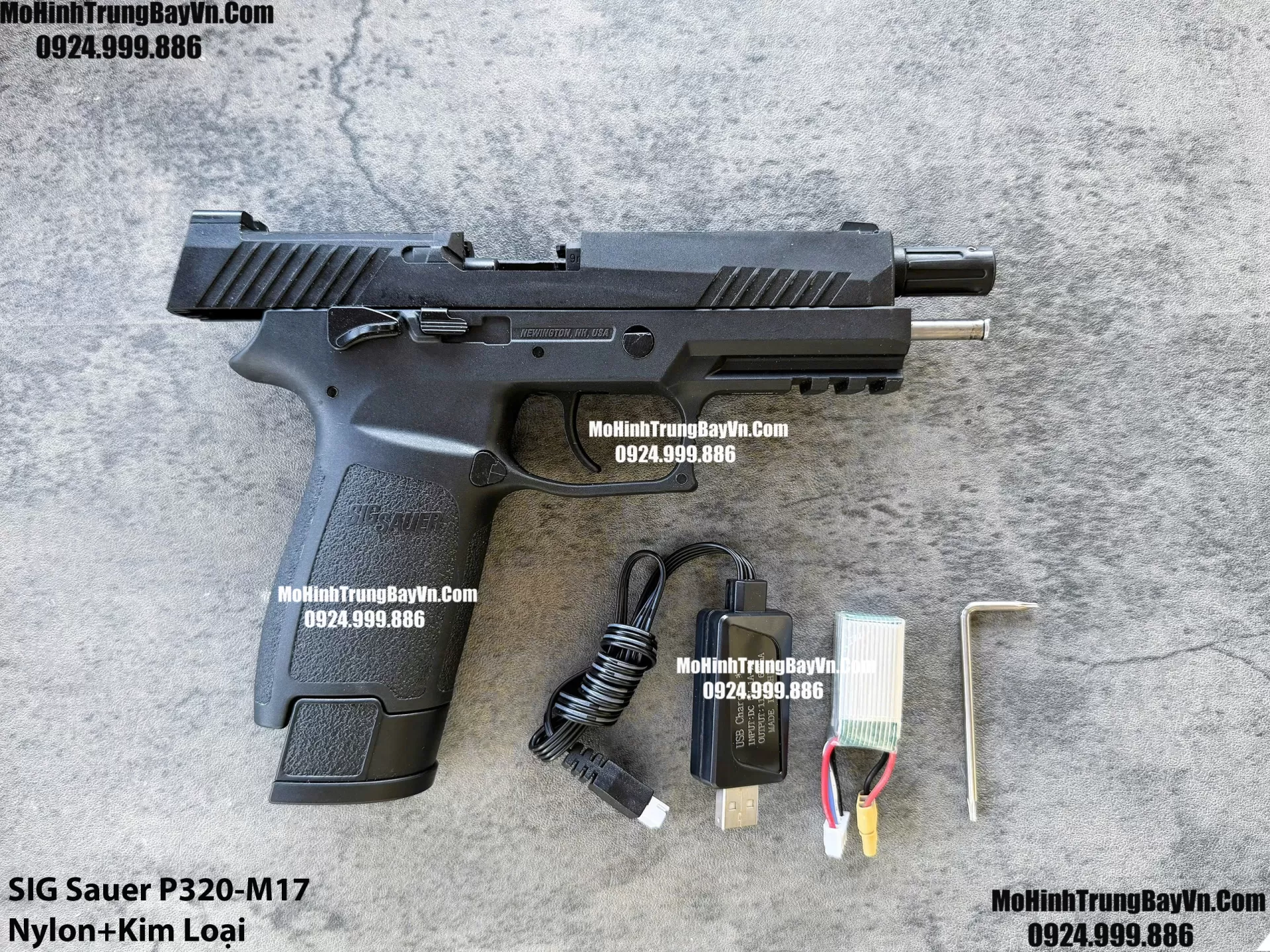 Súng Lục Đạn Thạch SIG Sauer P320 M17 Điện Màu Đen Auto Blowback Phiên Bản Cao Cấp  Mohinhtrungbay Mohinhtrungbay.vn (1) (1)