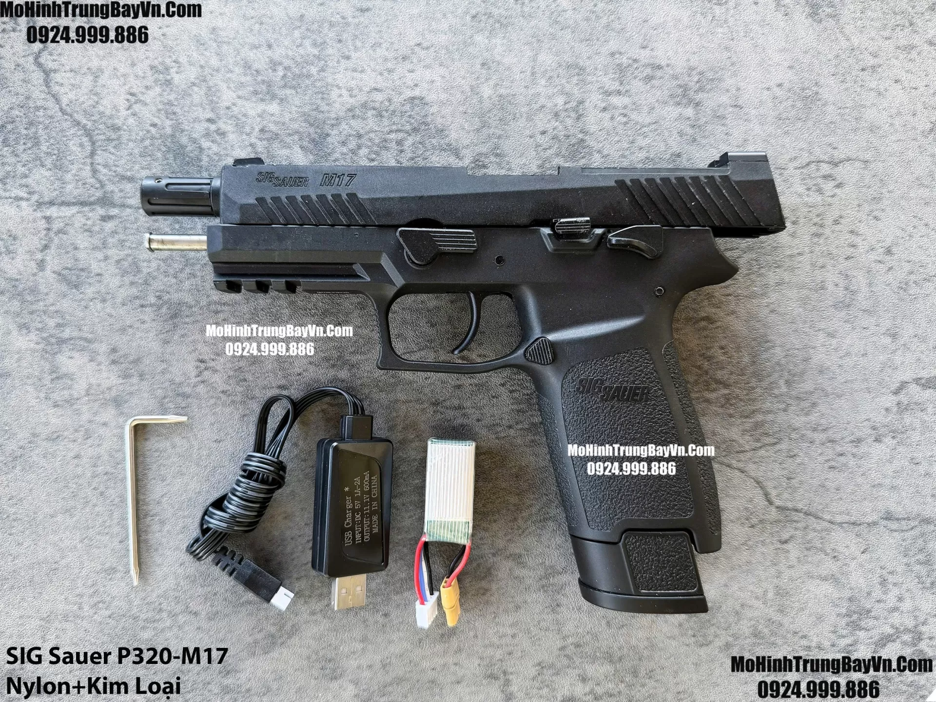 Súng Lục Đạn Thạch SIG Sauer P320 M17 Điện Màu Đen Auto Blowback Phiên Bản Cao Cấp  Mohinhtrungbay Mohinhtrungbay.vn (1) (1)