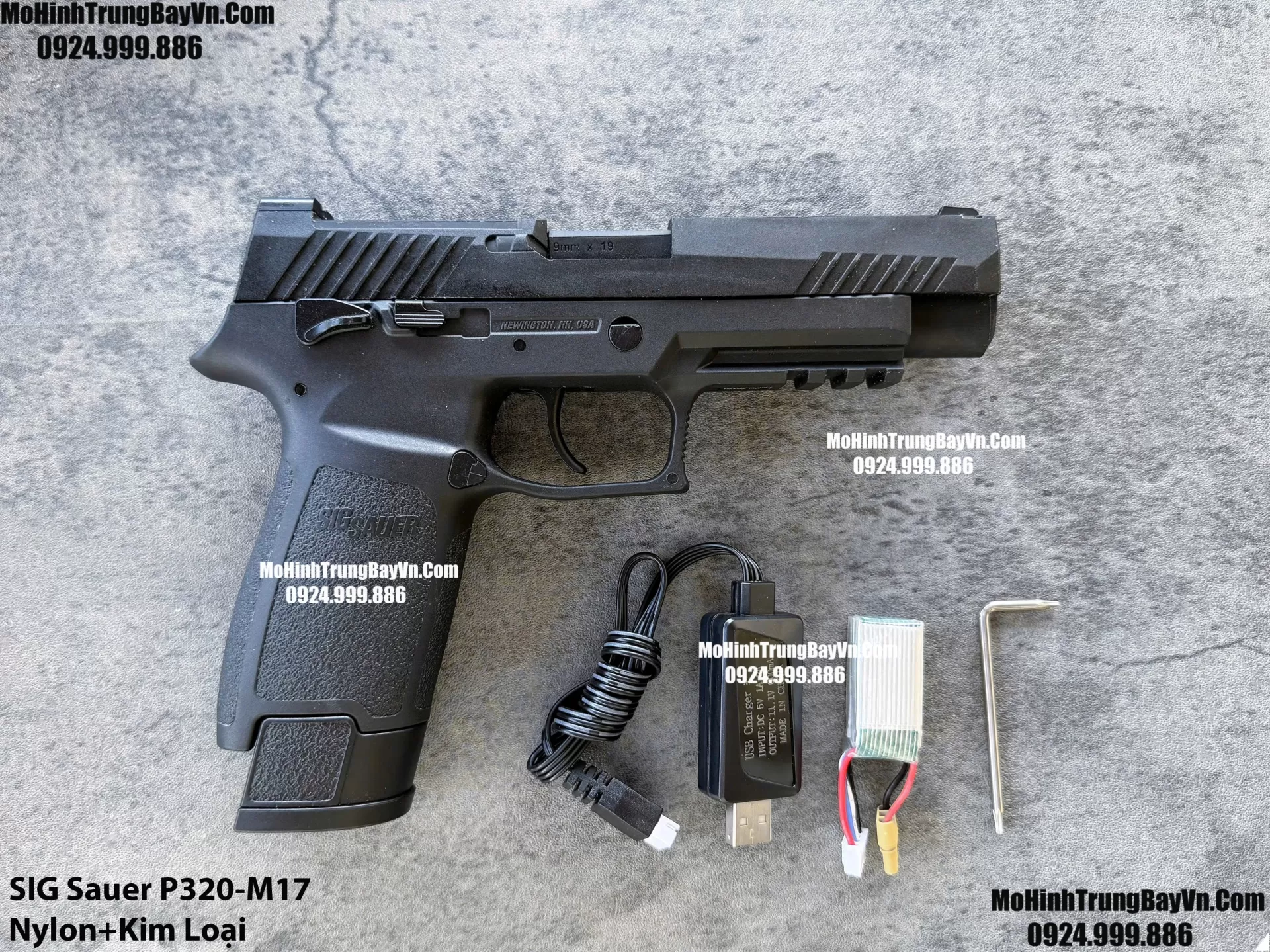 Súng Lục Đạn Thạch SIG Sauer P320 M17 Điện Màu Đen Auto Blowback Phiên Bản Cao Cấp  Mohinhtrungbay Mohinhtrungbay.vn (1) (1)