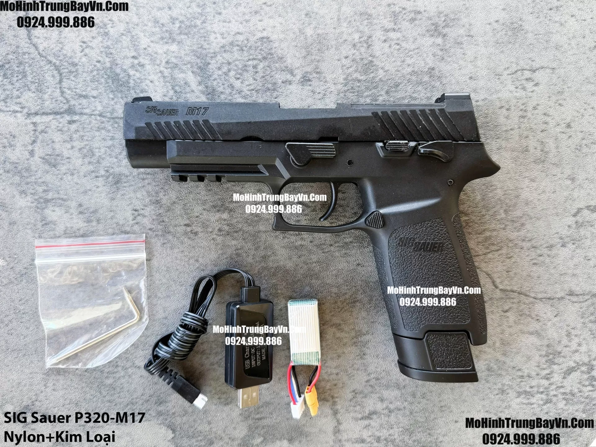 Súng Lục Đạn Thạch SIG Sauer P320 M17 Điện Màu Đen Auto Blowback Phiên Bản Cao Cấp  Mohinhtrungbay Mohinhtrungbay.vn (1) (1)