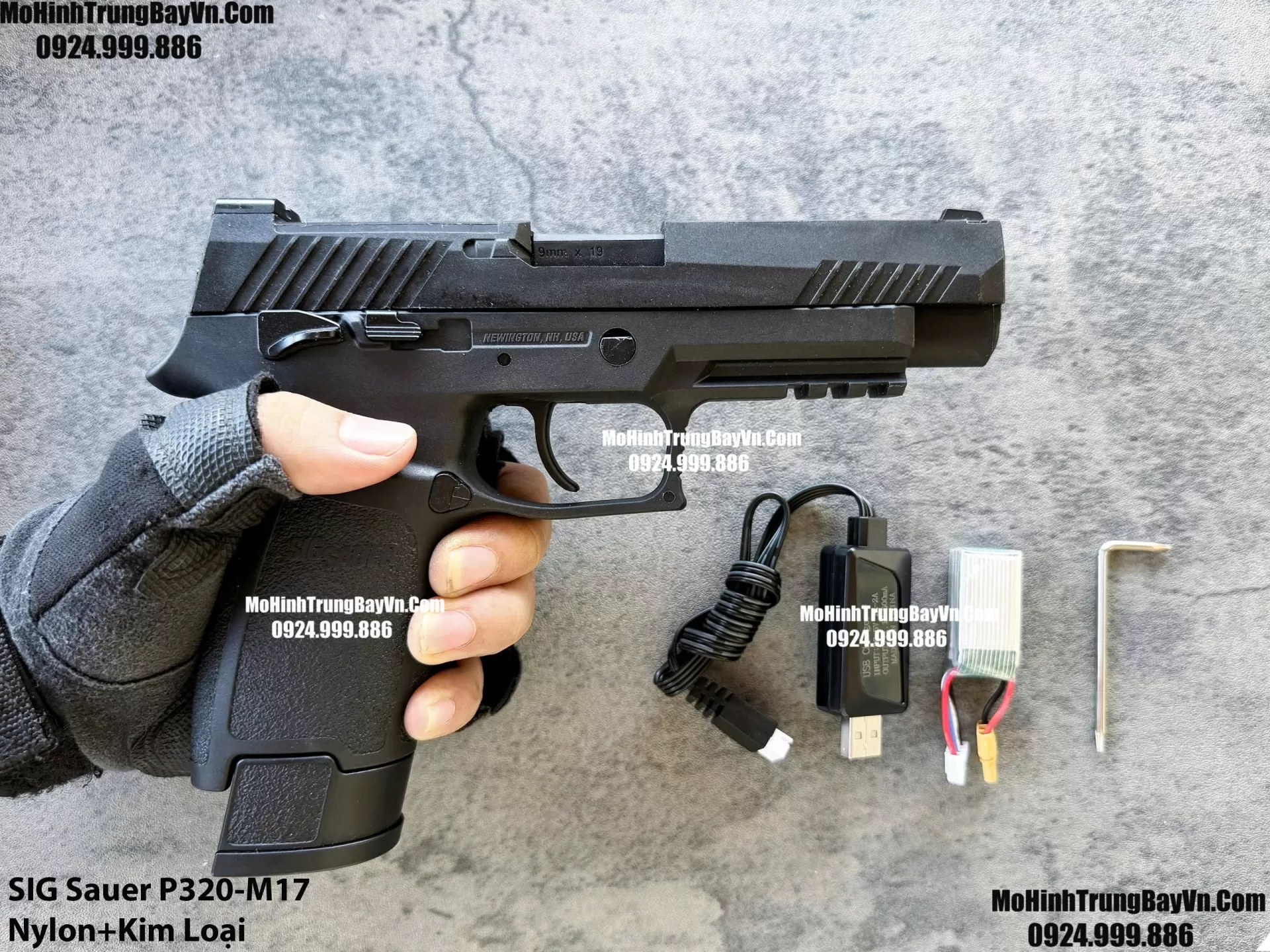 Súng Lục Đạn Thạch SIG Sauer P320 M17 Điện Màu Đen Auto Blowback Phiên Bản Cao Cấp  Mohinhtrungbay Mohinhtrungbay.vn (1) (1)