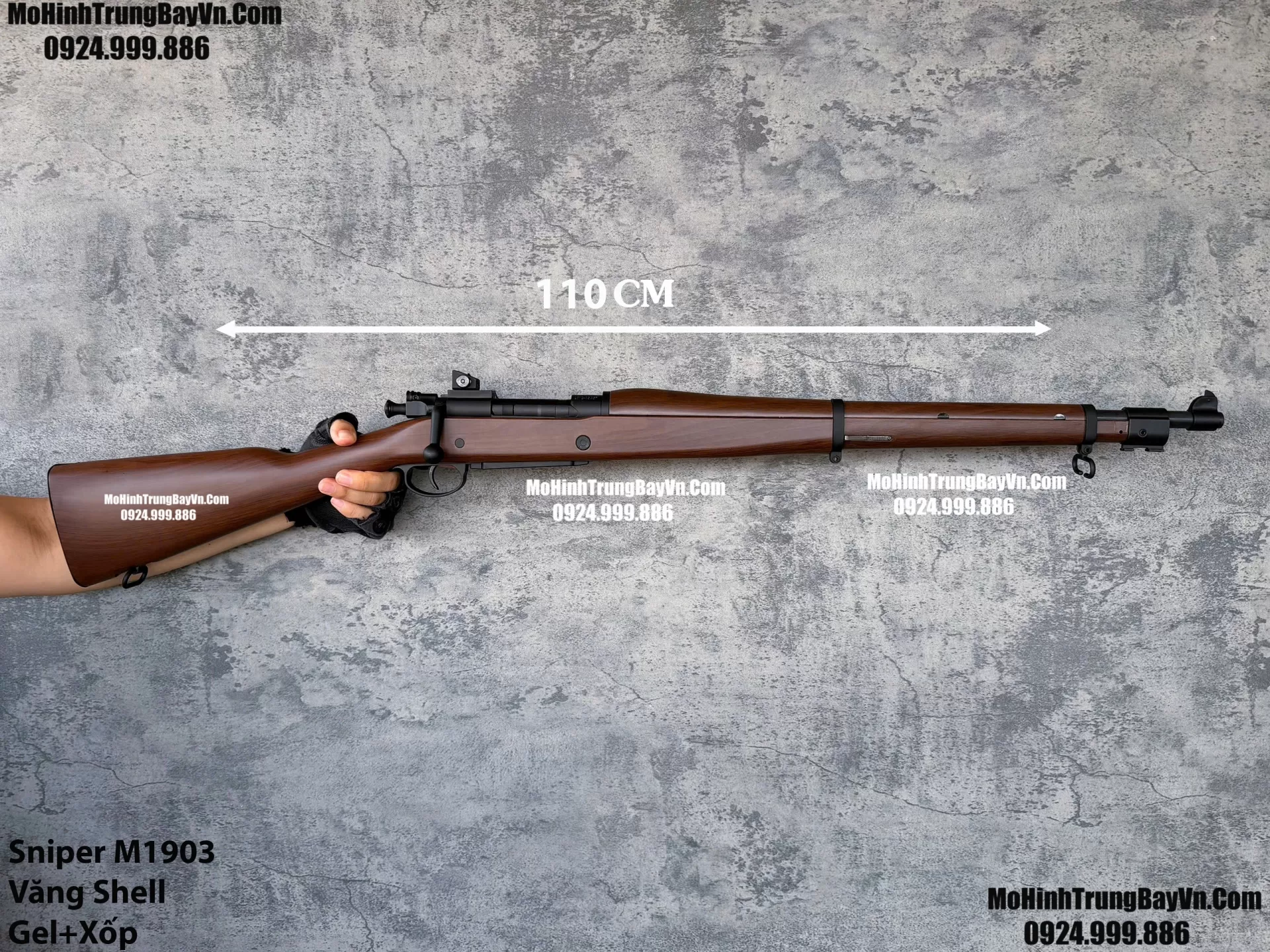 Súng Sniper Văng Shell  M1903 Nâu Gỗ 110cm Bắn Đạn Thạch Và Xốp Cực Đẹp k98 ka98 Mohinhtrungbayvn Mohinhtrungbay.vn (1)