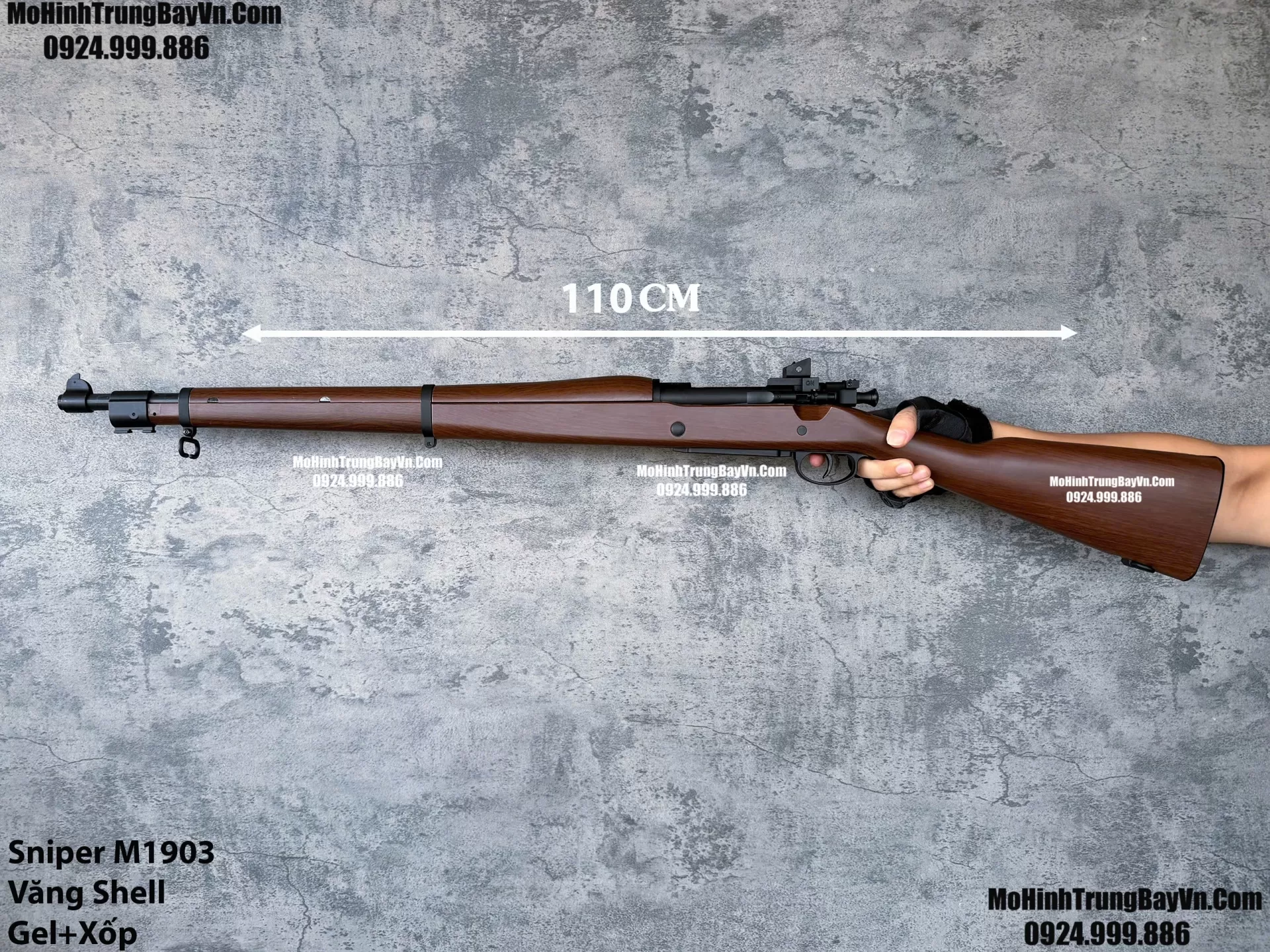 Súng Sniper Văng Shell  M1903 Nâu Gỗ 110cm Bắn Đạn Thạch Và Xốp Cực Đẹp k98 ka98 Mohinhtrungbayvn Mohinhtrungbay.vn (1)