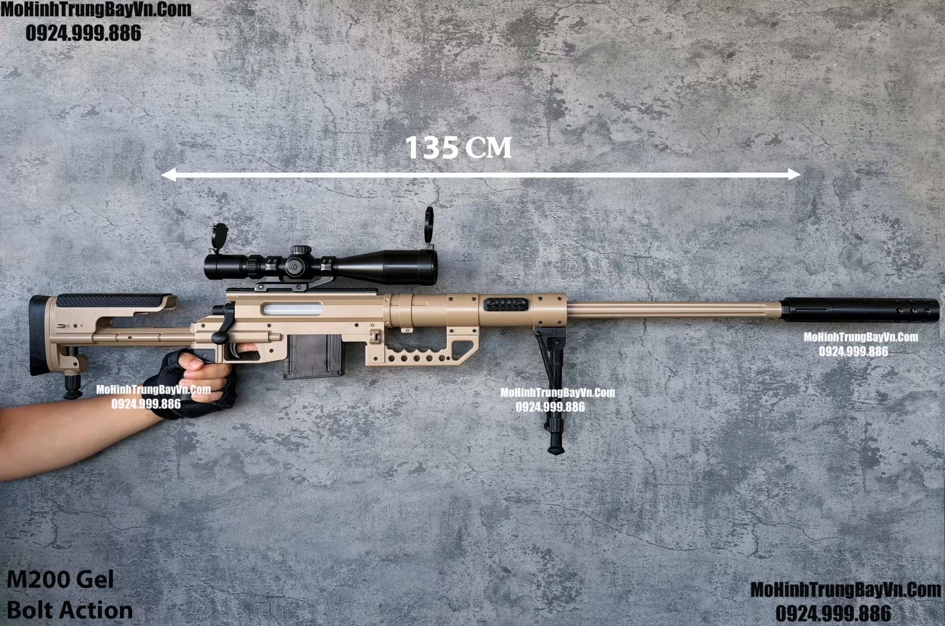 Súng Đạn Thạch M200 Cheytac 135cm Có Khoá Botl Nòng Tặng Kèm Full Phụ Kiện Và 2 Nòng  Mohinhtrungbay Mohinhtrungbay.vn (1)