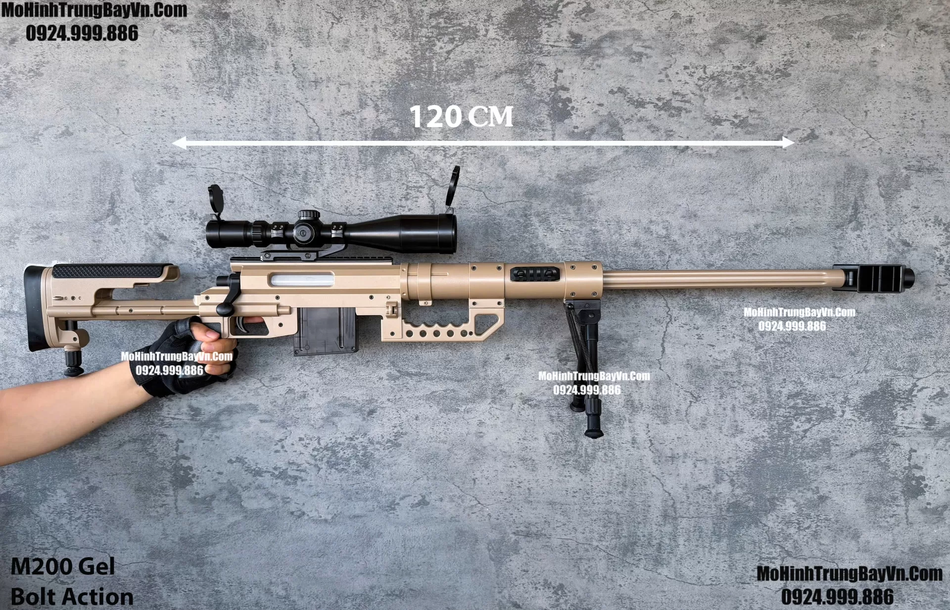 Súng Đạn Thạch M200 Cheytac 135cm Có Khoá Botl Nòng Tặng Kèm Full Phụ Kiện Và 2 Nòng  Mohinhtrungbay Mohinhtrungbay.vn (1)