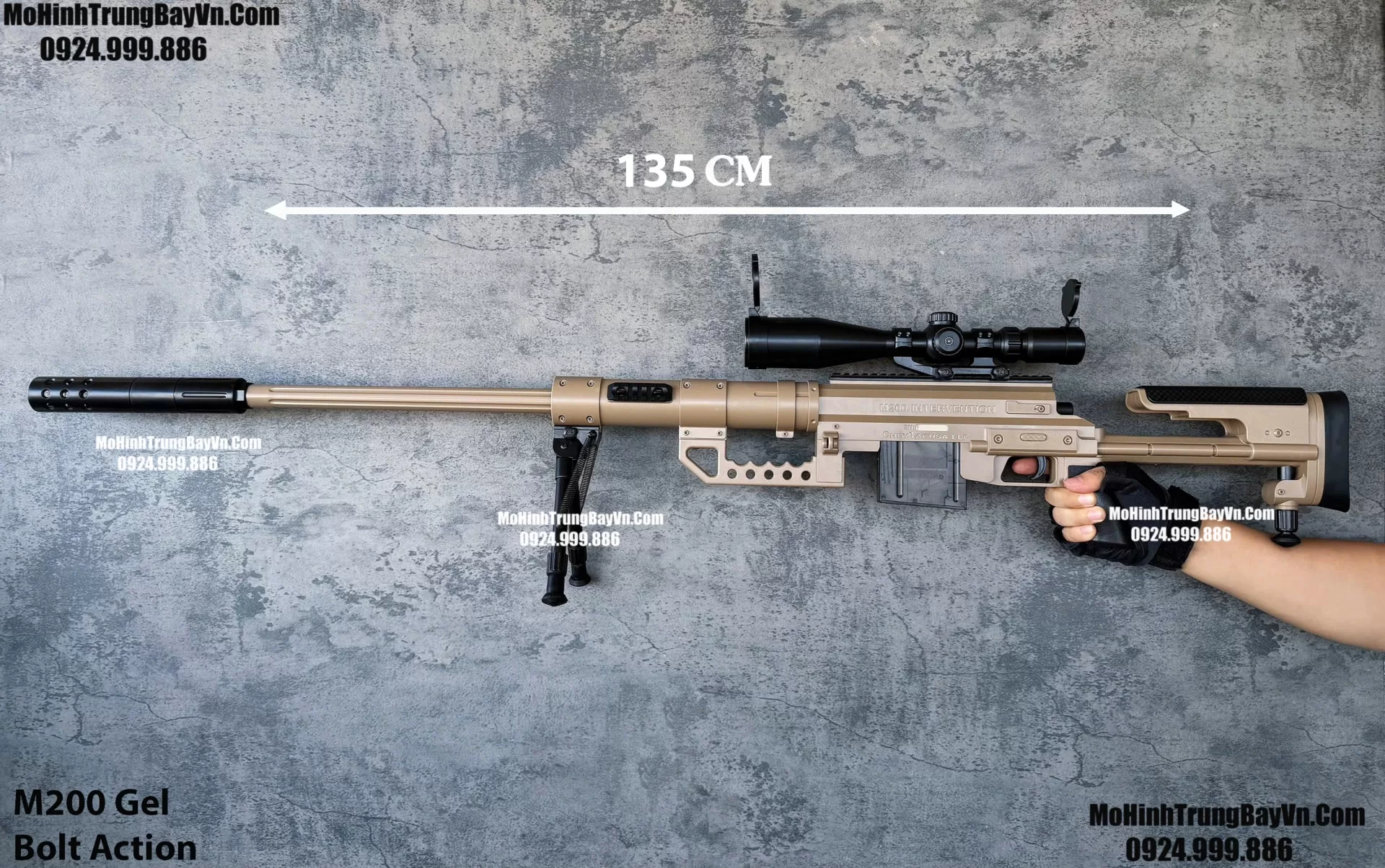 Súng Đạn Thạch M200 Cheytac 135cm Có Khoá Botl Nòng Tặng Kèm Full Phụ Kiện Và 2 Nòng  Mohinhtrungbay Mohinhtrungbay.vn (1)