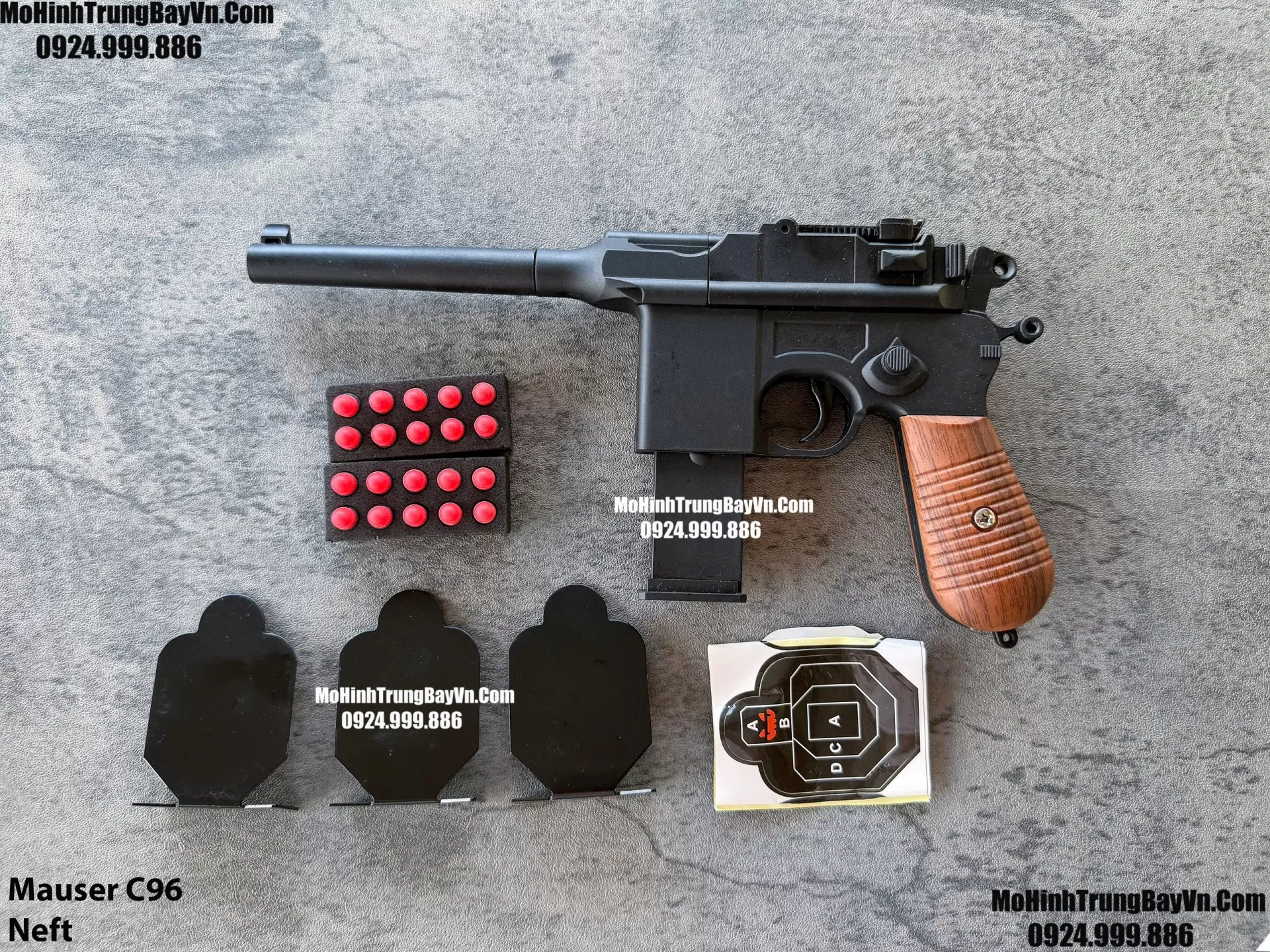 Súng Lục Đạn Xốp Mauser C96  Giá Rẻ Tỉ Lệ 1:1 Cầm Chắc Tay  (1) (1)