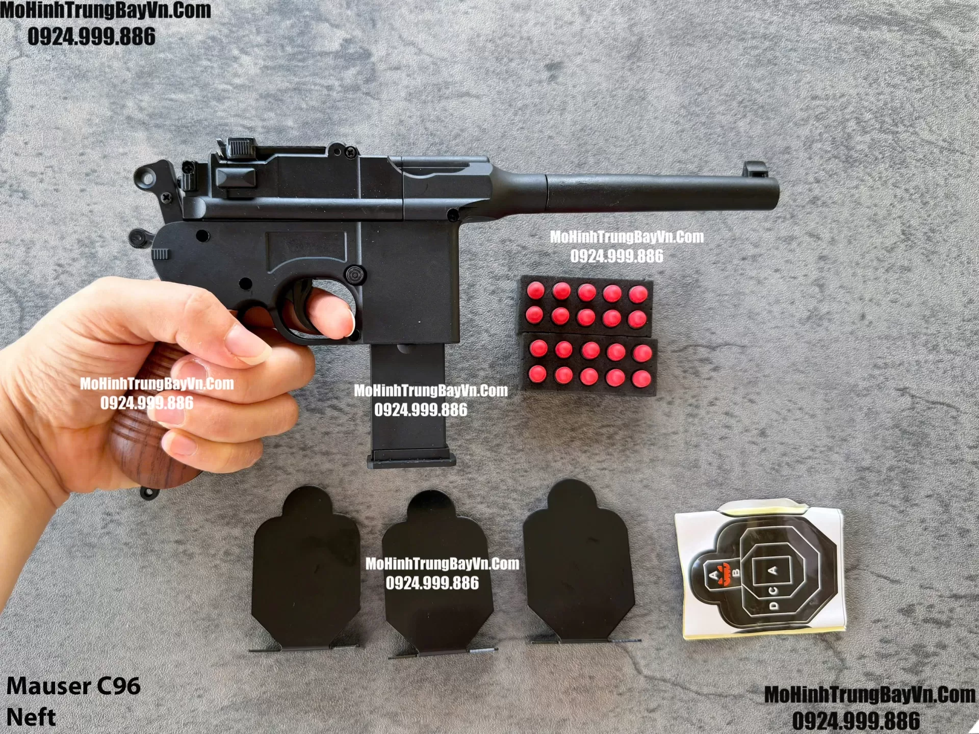Súng Lục Đạn Xốp Mauser C96  Giá Rẻ Tỉ Lệ 1:1 Cầm Chắc Tay  (1) (1)