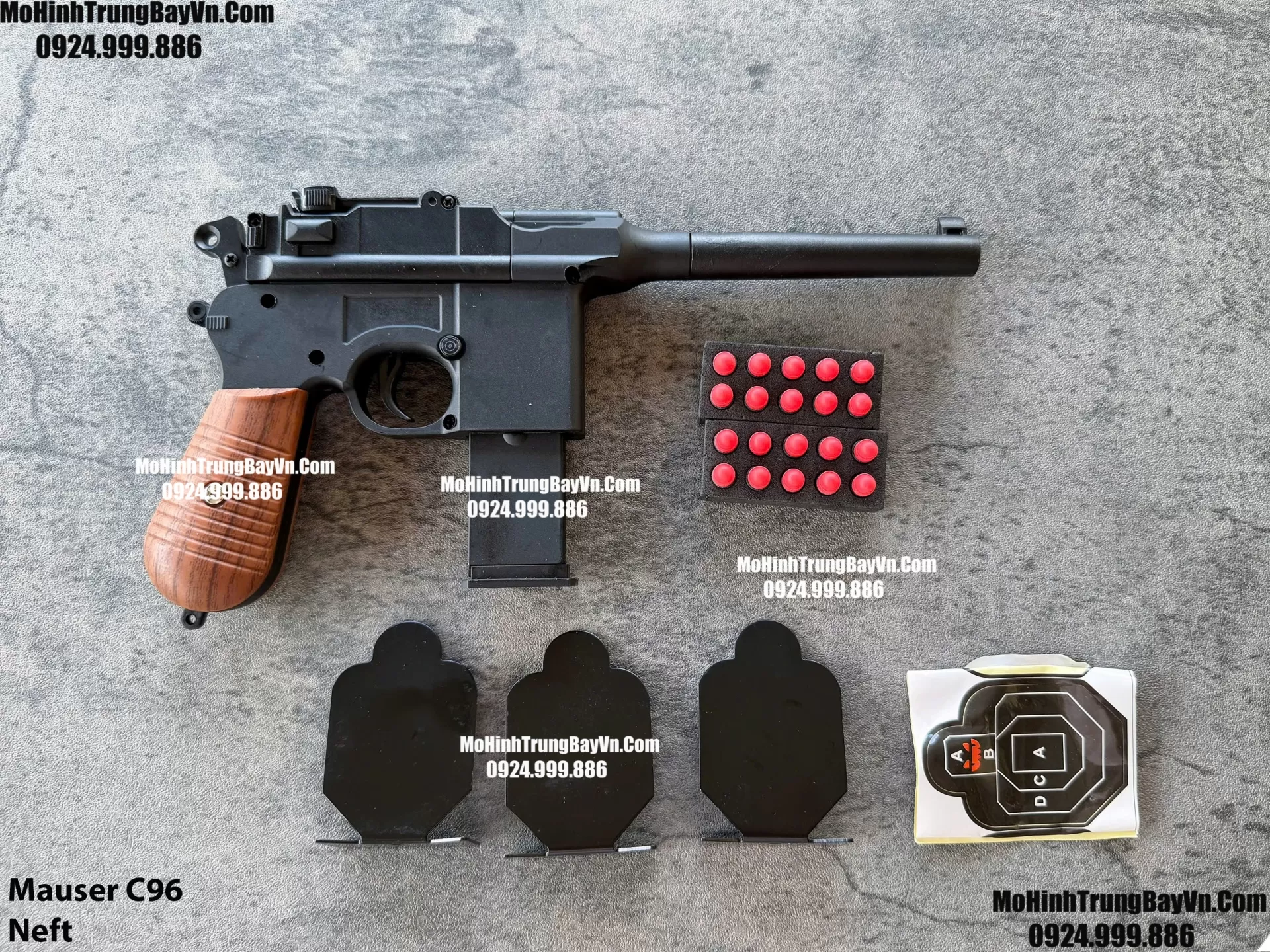 Súng Lục Đạn Xốp Mauser C96  Giá Rẻ Tỉ Lệ 1:1 Cầm Chắc Tay  (1) (1)