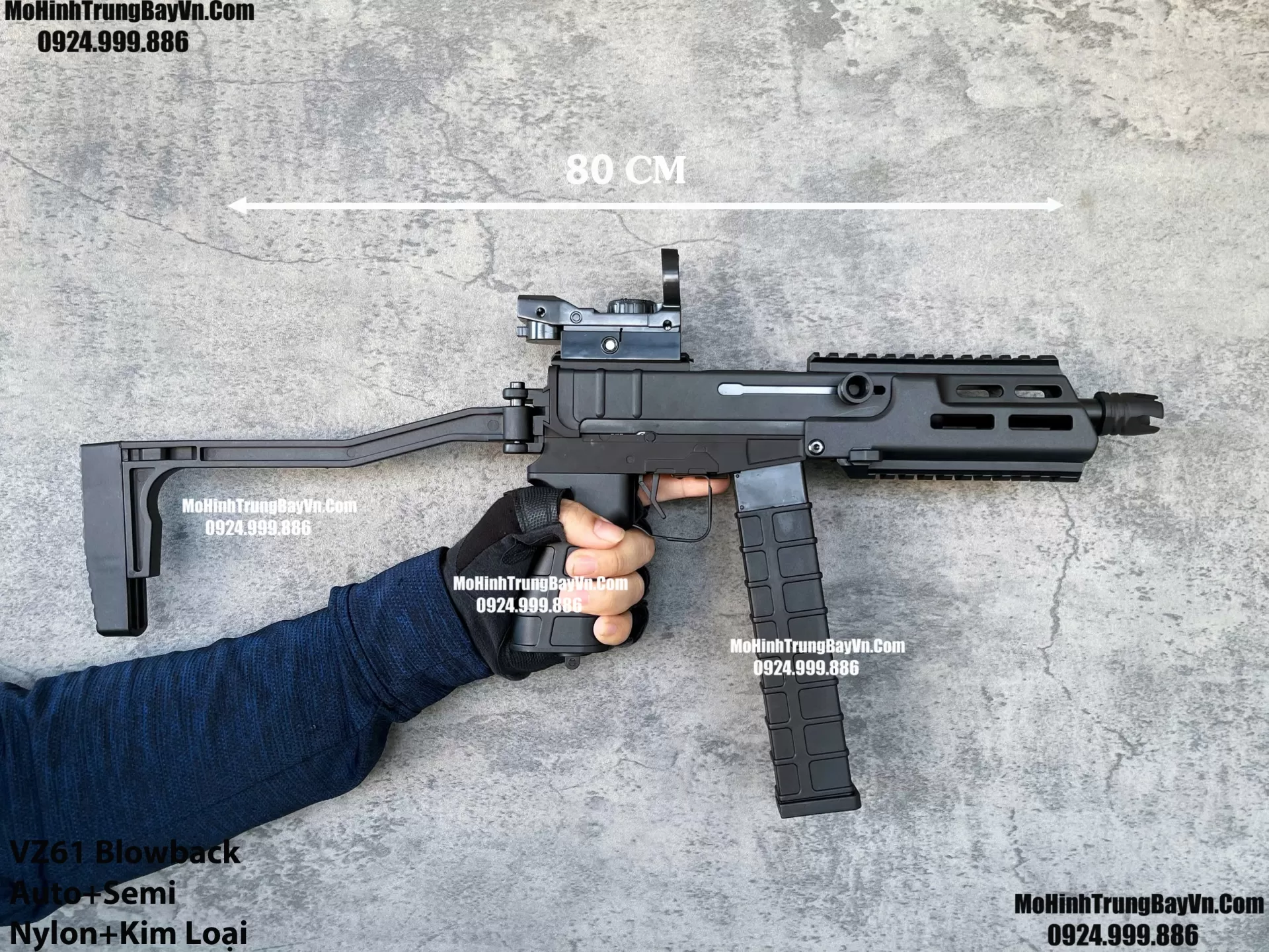 Súng Đạn Thạch SMG VZ61 V2 Blowback  Nhiều Chi Tiết Kim Loại Lực Tốt Gelgun (1) (1)