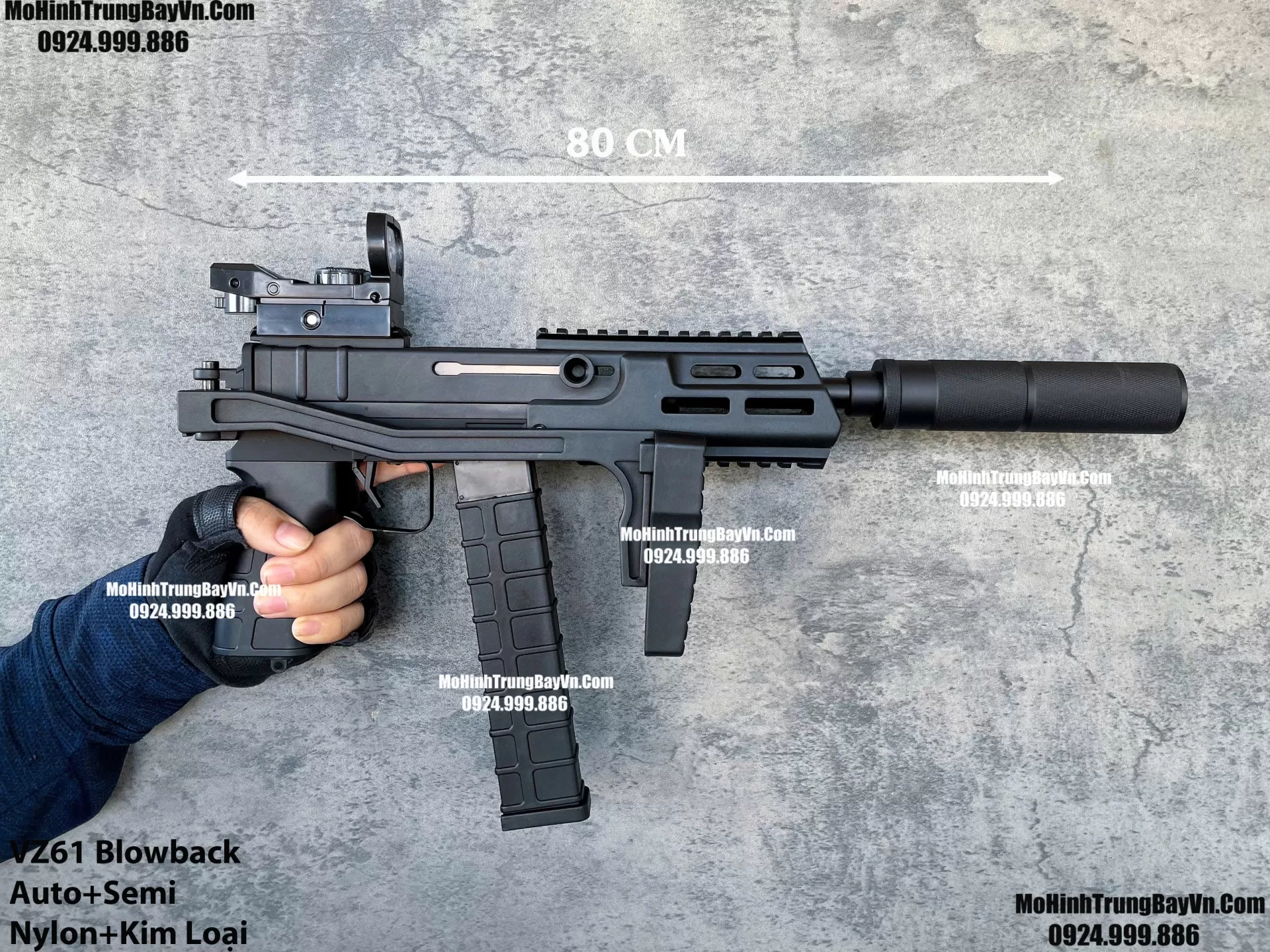 Súng Đạn Thạch SMG VZ61 V2 Blowback  Nhiều Chi Tiết Kim Loại Lực Tốt Gelgun (1) (1)
