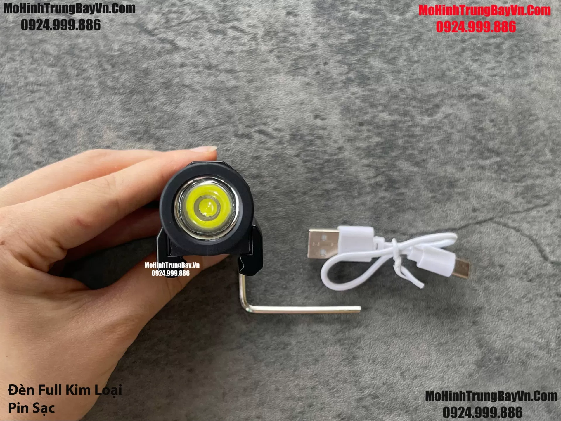 Phụ Kiện Đèn Pin Full Kim Loại 100% Kèm Sạc