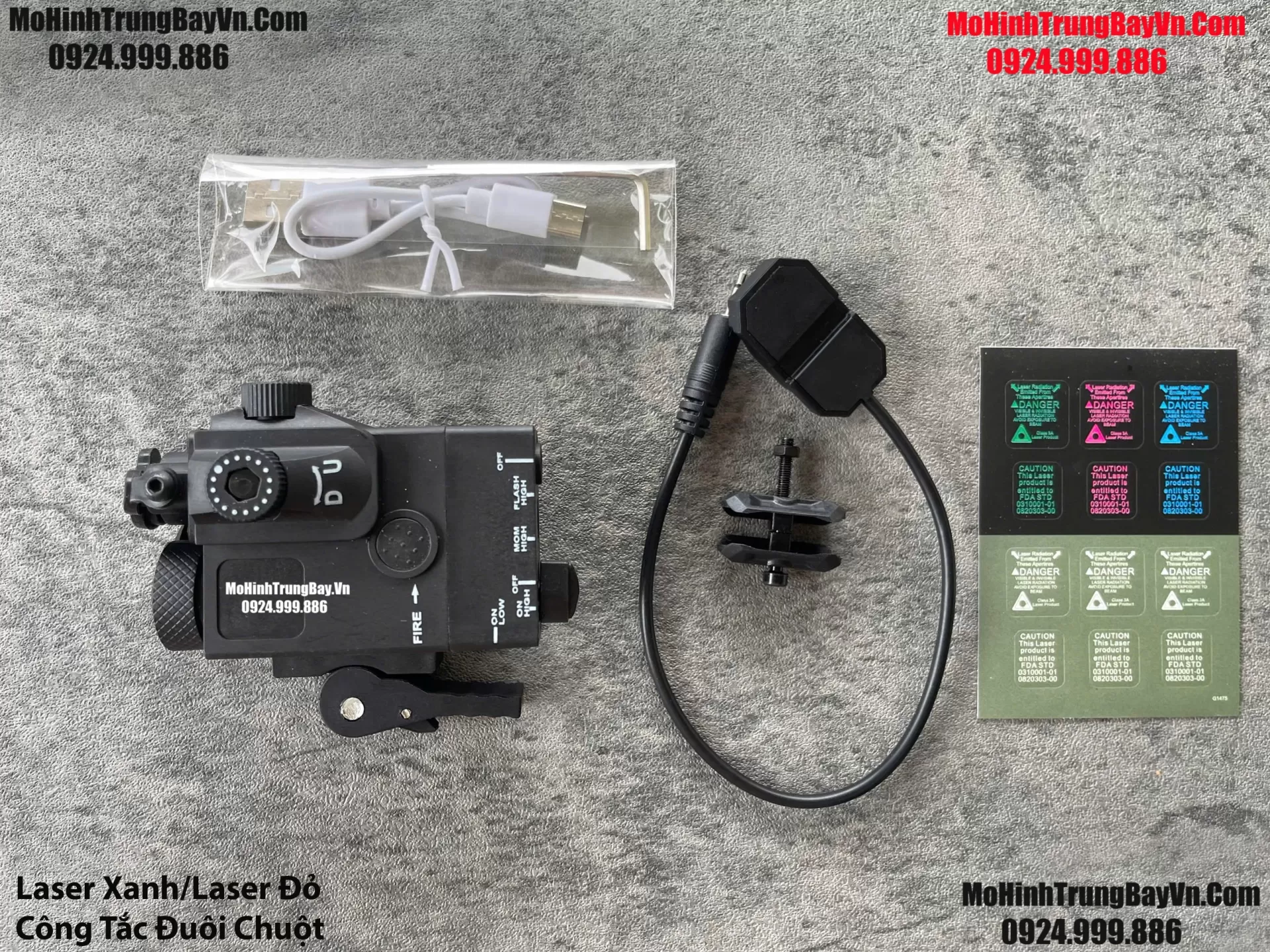 Phụ Kiện Laser Chỉnh Tâm Kèm Công Tắc Đuôi Chuột Cao Cấp Laser Đỏ Laser Xanh