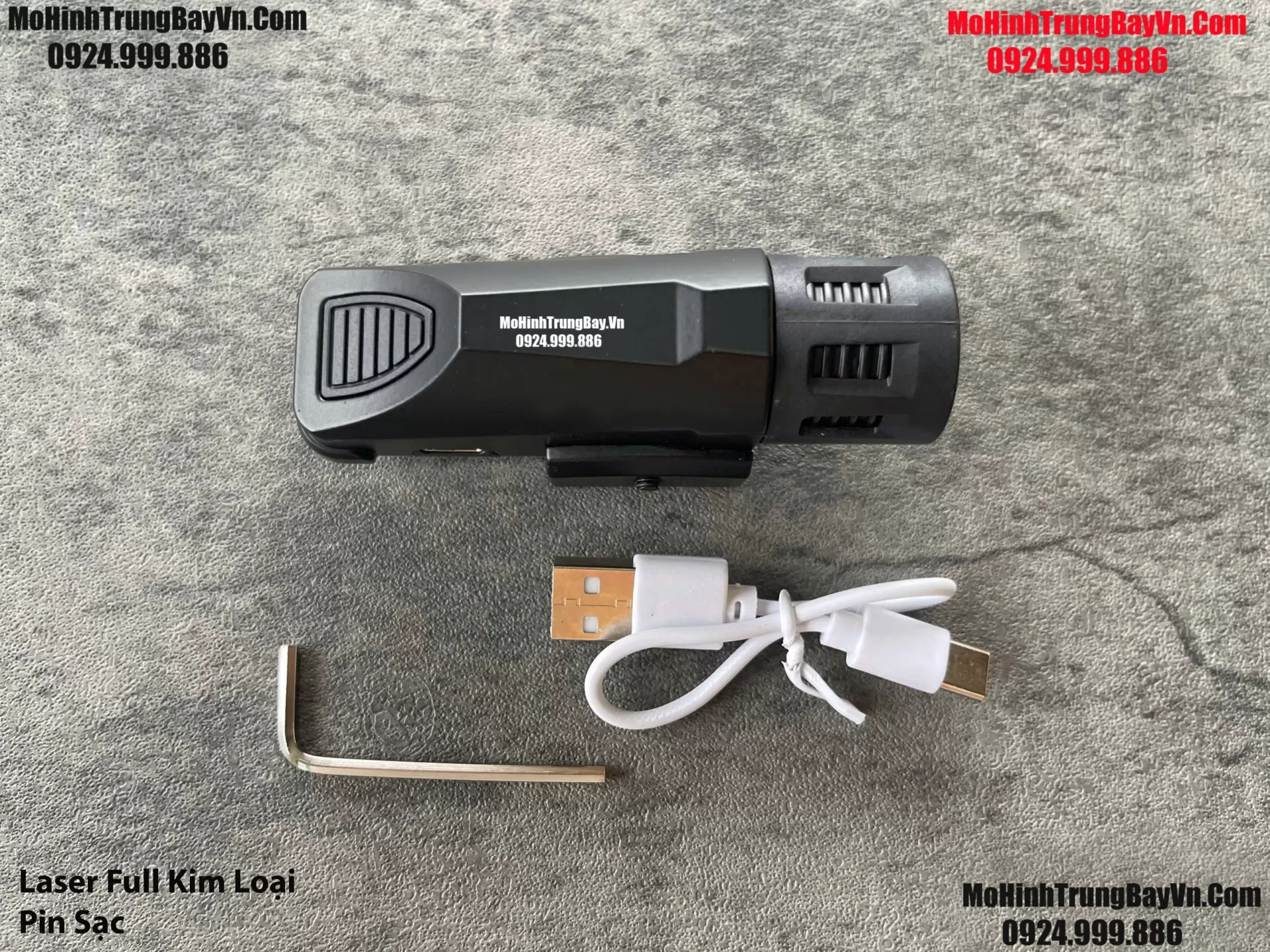 Phụ Kiện Đèn Laser Đỏ Full Kim Loại 100% Kèm Sạc