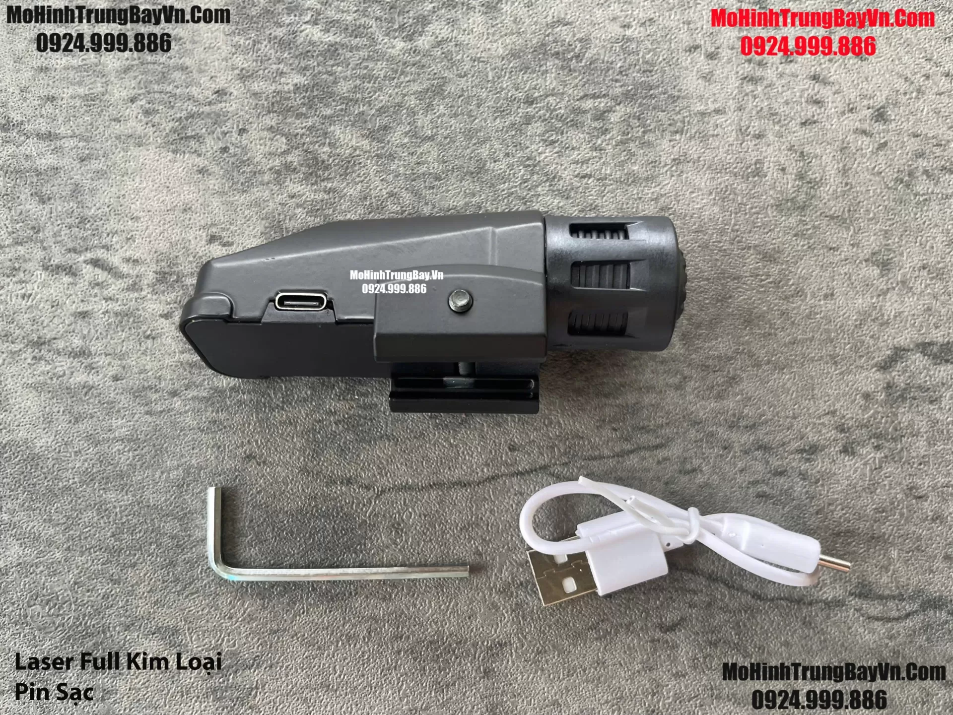 Phụ Kiện Đèn Laser Đỏ Full Kim Loại 100% Kèm Sạc