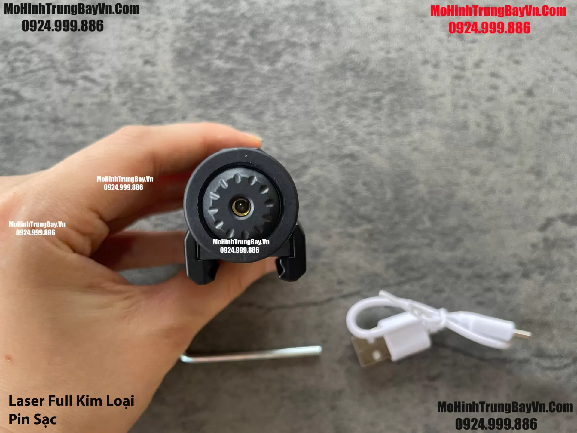 Phụ Kiện Đèn Laser Đỏ Full Kim Loại 100% Kèm Sạc