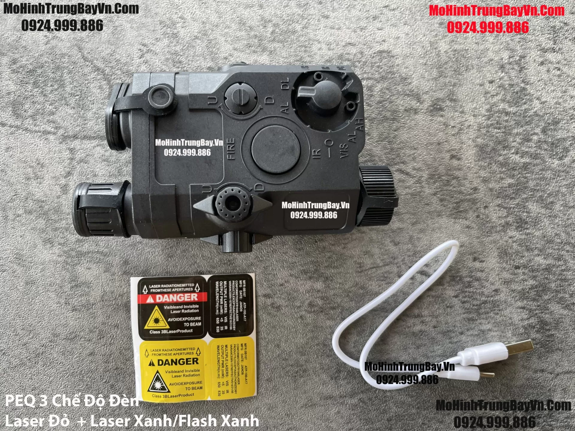 Phụ Kiện PEQ 3 Chức Năng Cao Cấp Đèn + Laser Đỏ + Laser Xanh