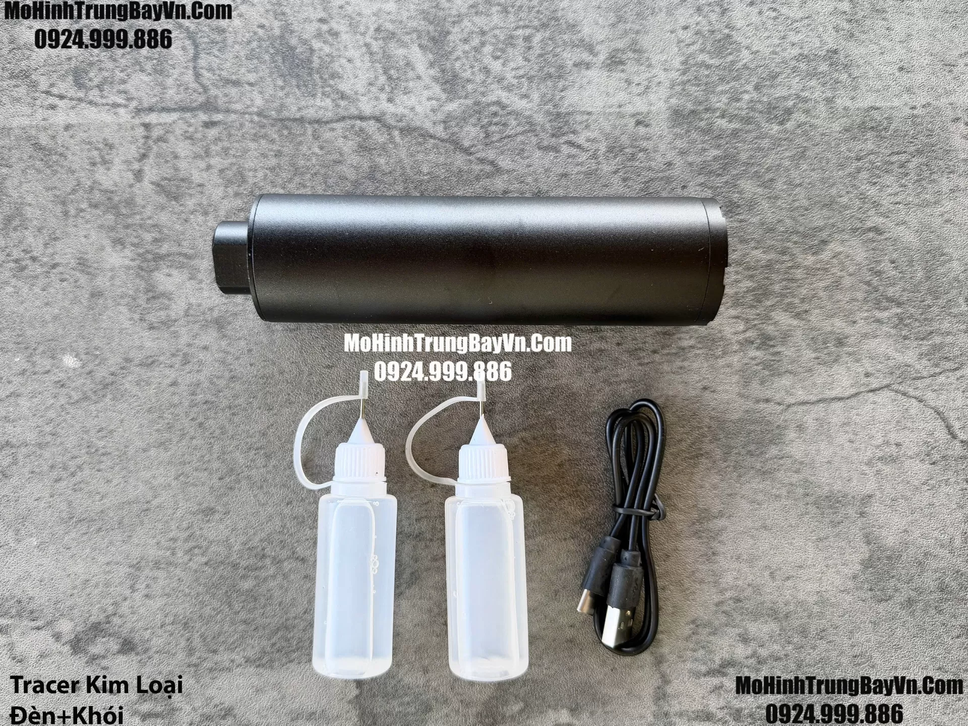 Giảm Thanh Kim Loại Light Tracer Kèm Tạo Khói   7 Chế Độ Điều Chỉnh  Ren 14mm