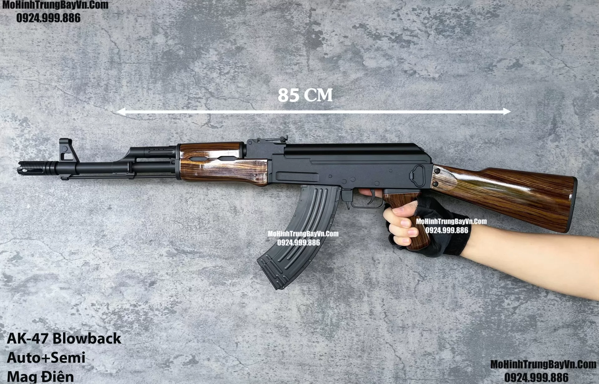 Súng Đạn Thạch Ak47 Nâu Gỗ Blowback Cực Tốt  AKM AK74u AKS (1)
