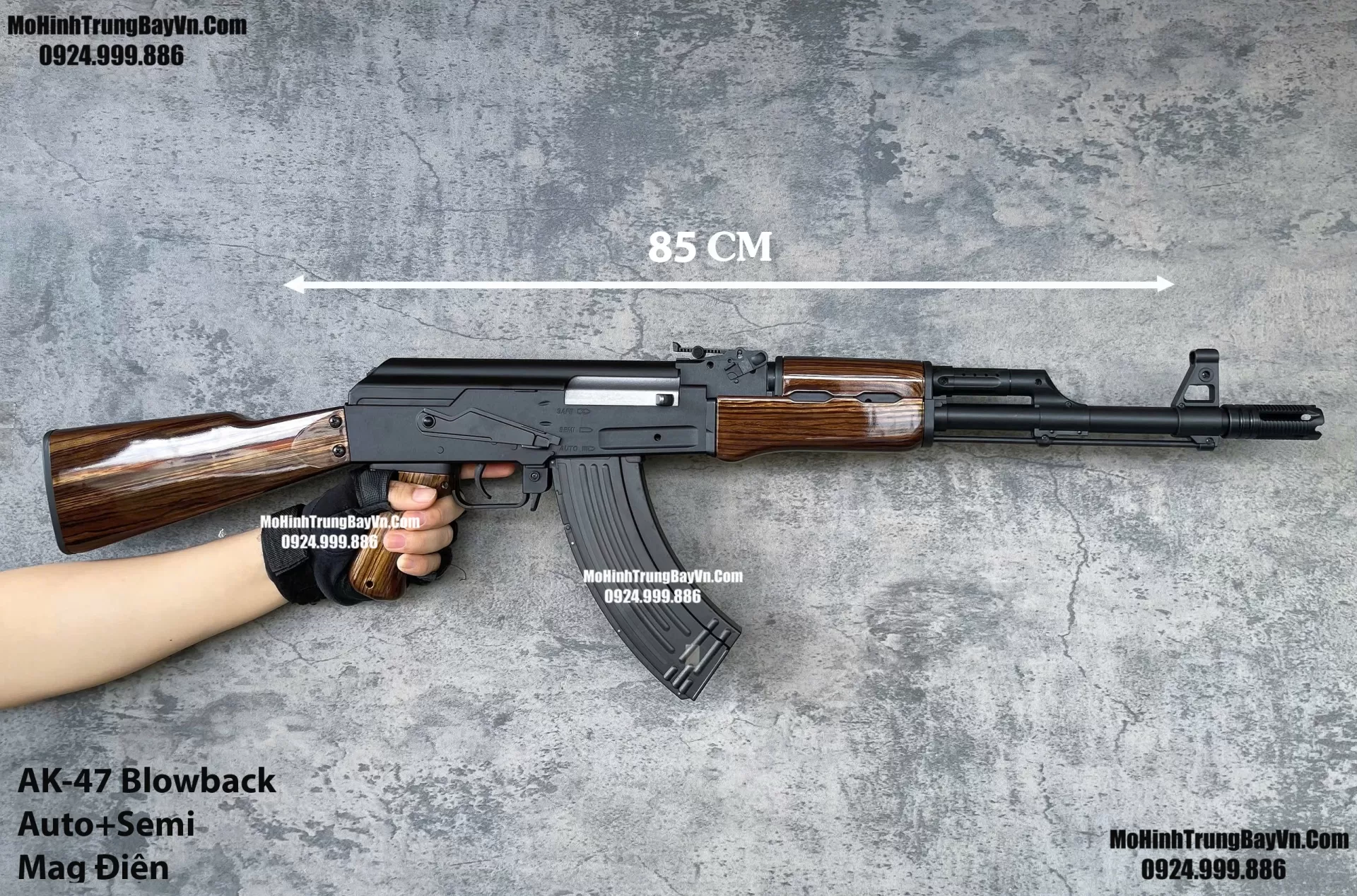 Súng Đạn Thạch Ak47 Nâu Gỗ Blowback Cực Tốt  AKM AK74u AKS (1)