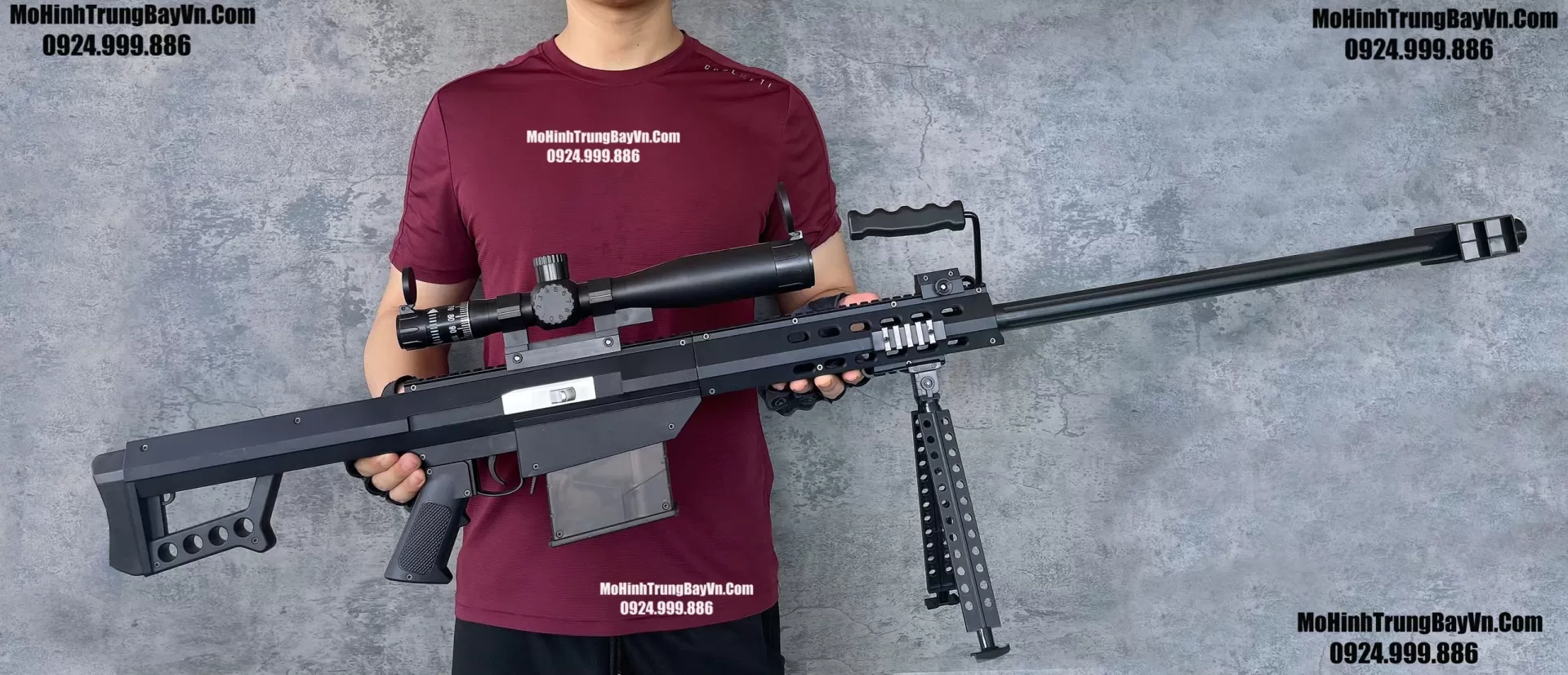 Súng Đạn Thạch Sniper Barret Điện Cao Cấp 2 Chế Độ Auto Semi  Cực Nặng Tay