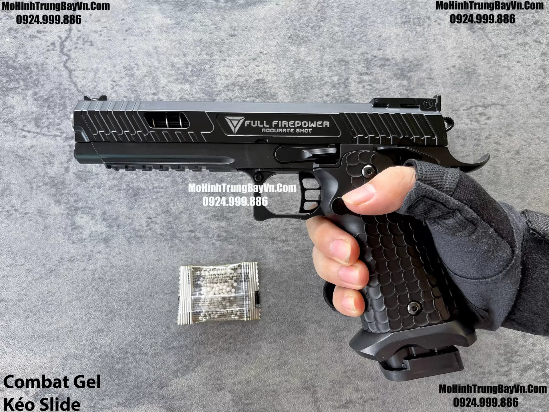 Súng Lục Đạn Thạch Combat Cắc Bụp Kéo Slide  Nòng Kim Loại Cực Nặng Tay Piston Mohinhtrungbay Mohinhtrungbay.vn