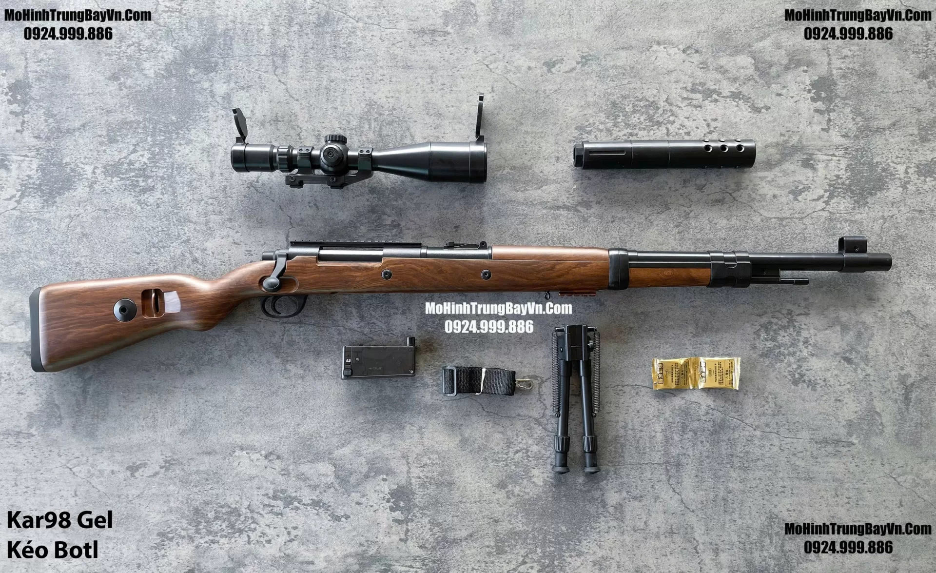 Súng Đạn Thạch Sniper Kar98 1:1 135cm Có Khoá Botl Nòng Tặng Kèm Full Phụ Kiệnk98 Ka98 Mohinhtrungbay Mohinhtrungbay.vn