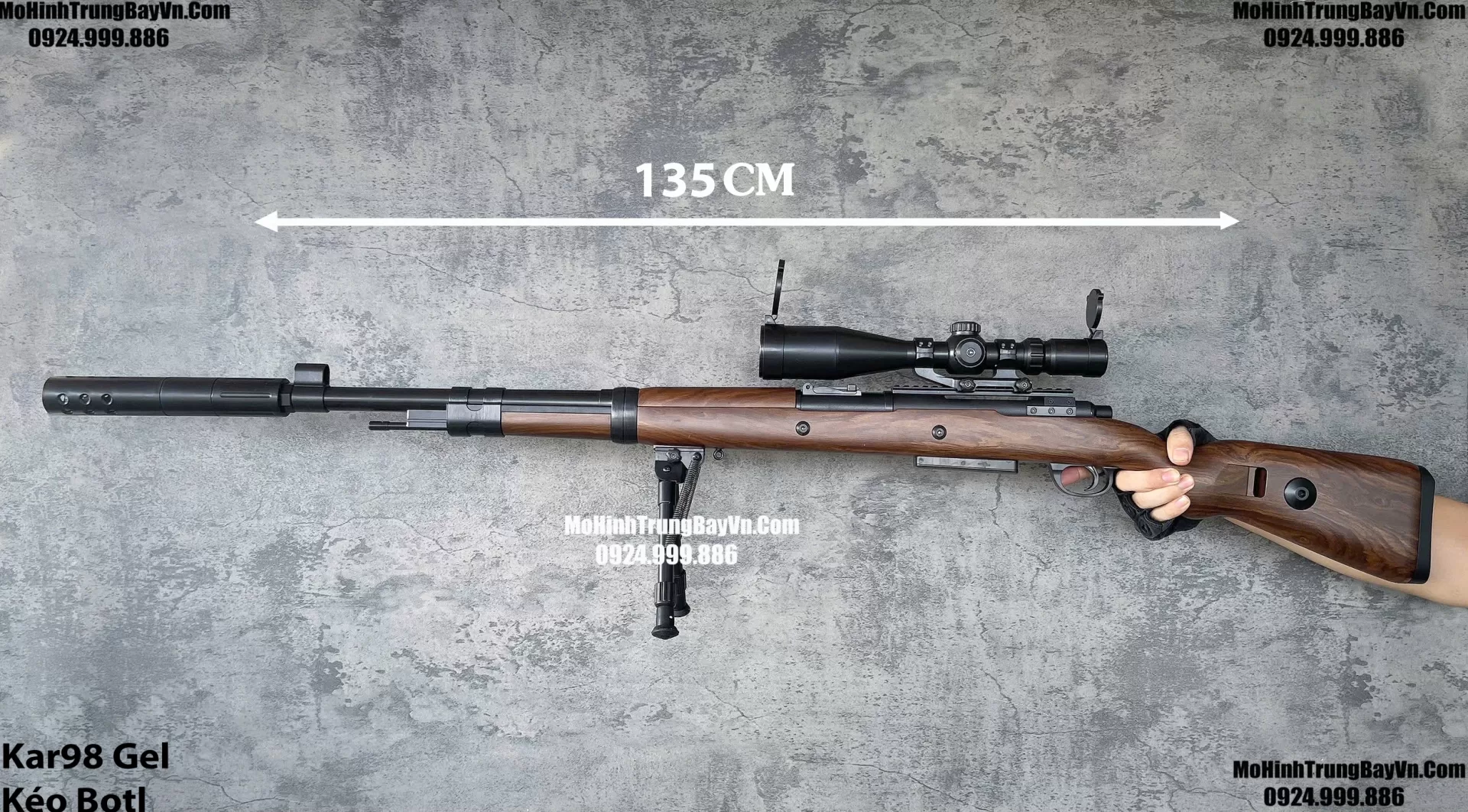 Súng Đạn Thạch Sniper Kar98 1:1 135cm Có Khoá Botl Nòng Tặng Kèm Full Phụ Kiệnk98 Ka98 Mohinhtrungbay Mohinhtrungbay.vn