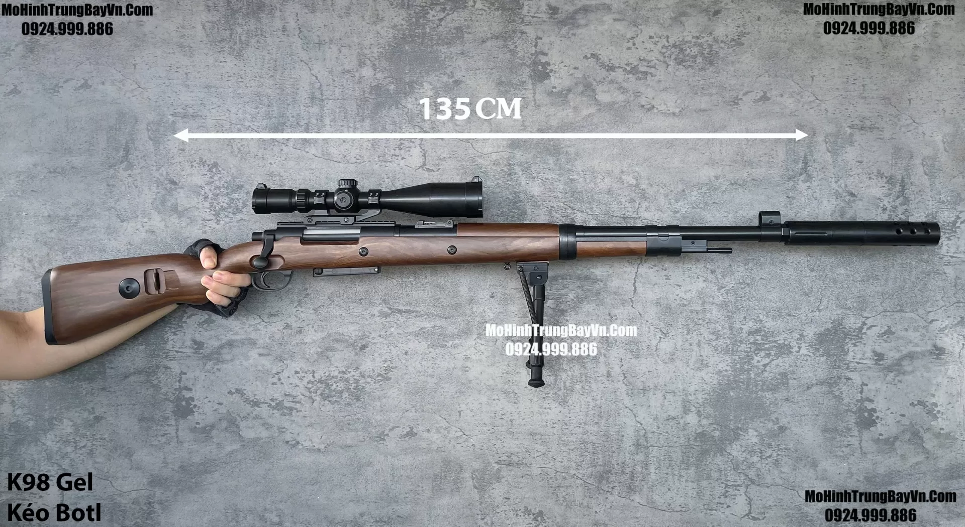 Súng Đạn Thạch Sniper Kar98 1:1 135cm Có Khoá Botl Nòng Tặng Kèm Full Phụ Kiệnk98 Ka98 Mohinhtrungbay Mohinhtrungbay.vn