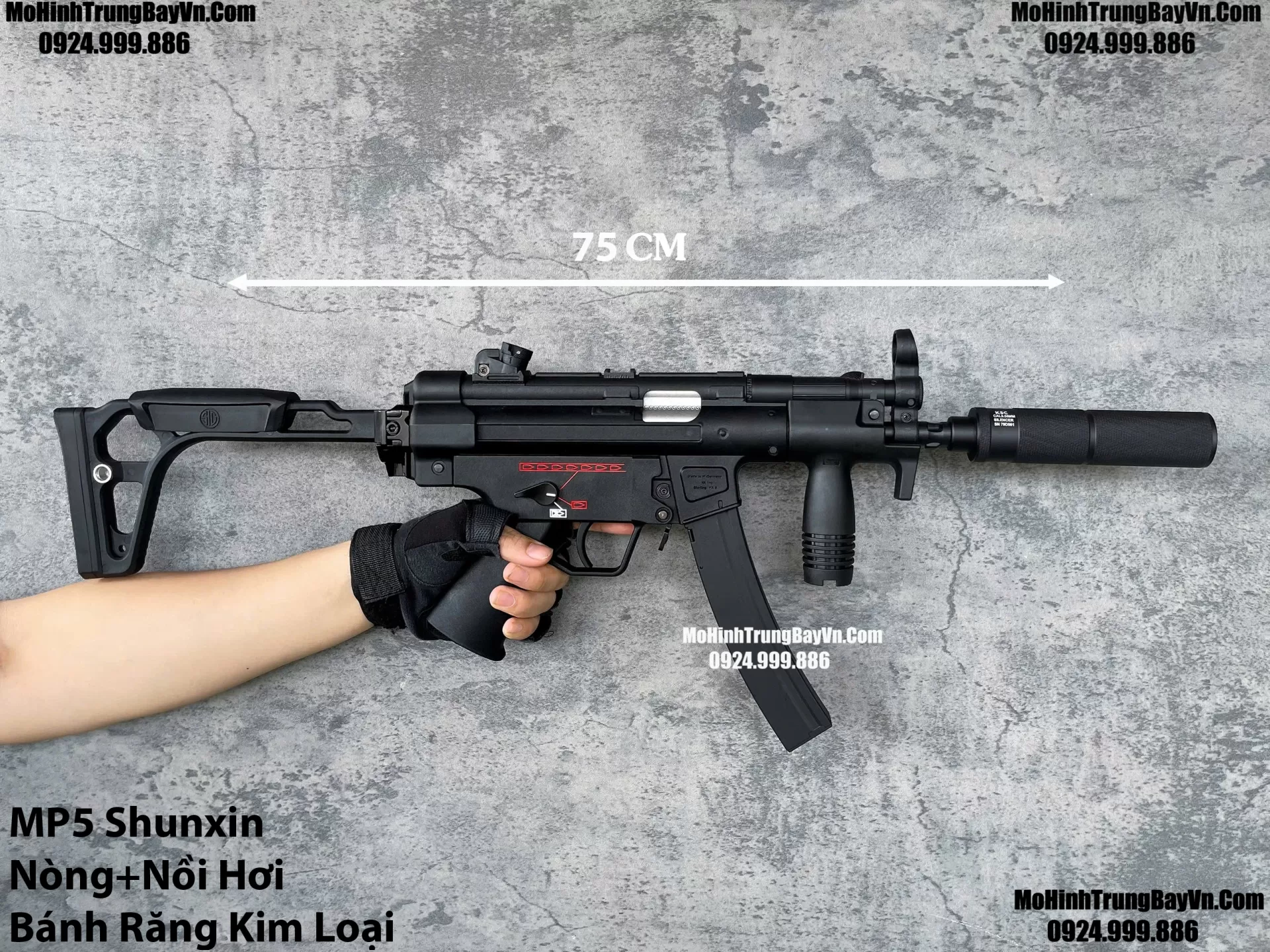 Súng Đạn Thạch SMG Mp5k Shunxin Blowback  Bánh Răng Kim Loại  Sấy Nhanh MP5k MP5 Mp5