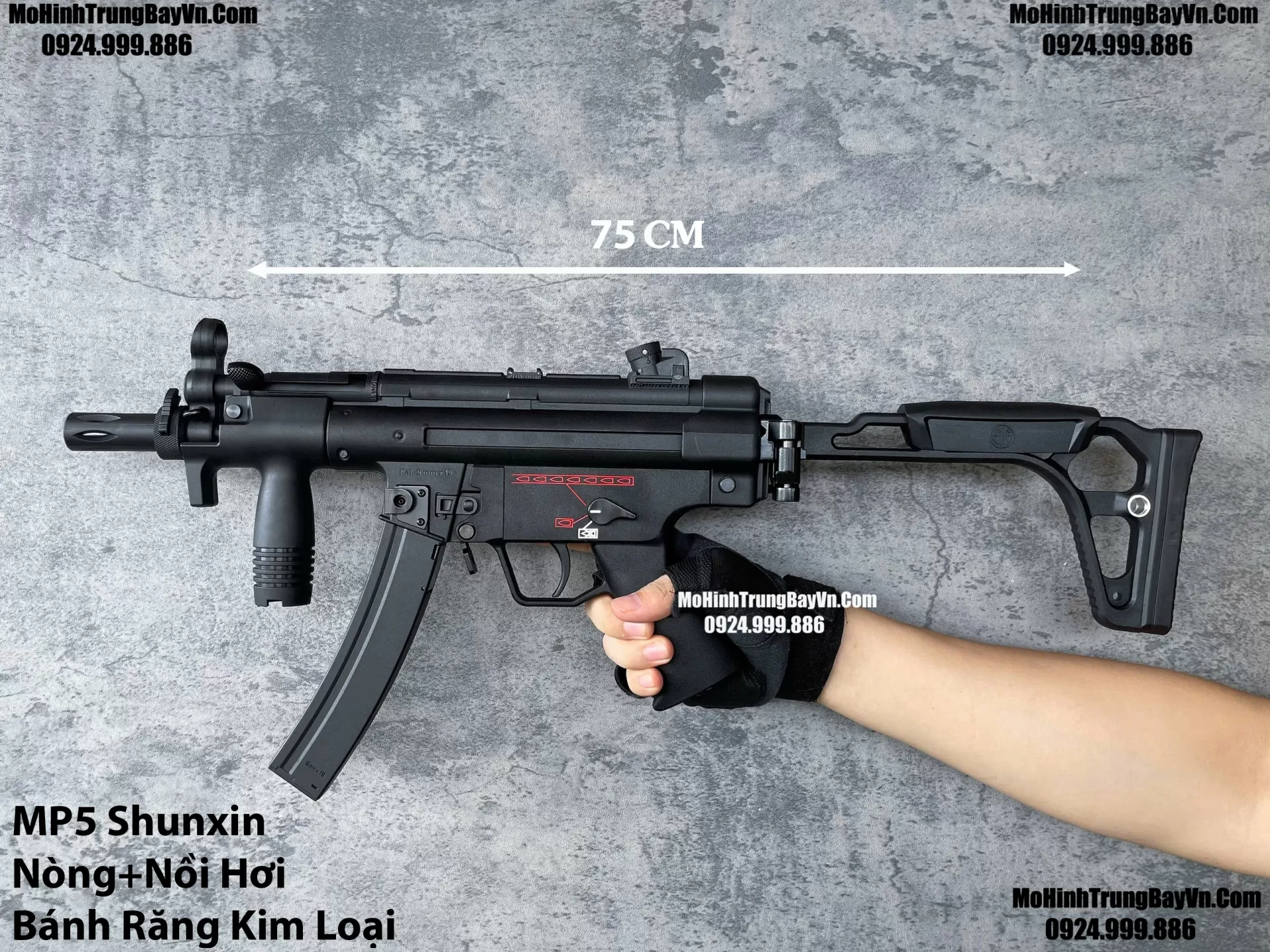 Súng Đạn Thạch SMG Mp5k Shunxin Blowback  Bánh Răng Kim Loại  Sấy Nhanh MP5k MP5 Mp5