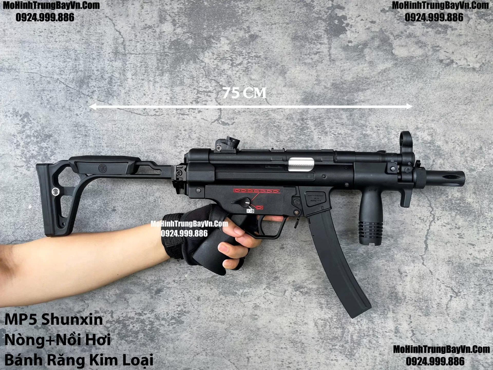 Súng Đạn Thạch SMG Mp5k Shunxin Blowback  Bánh Răng Kim Loại  Sấy Nhanh MP5k MP5 Mp5