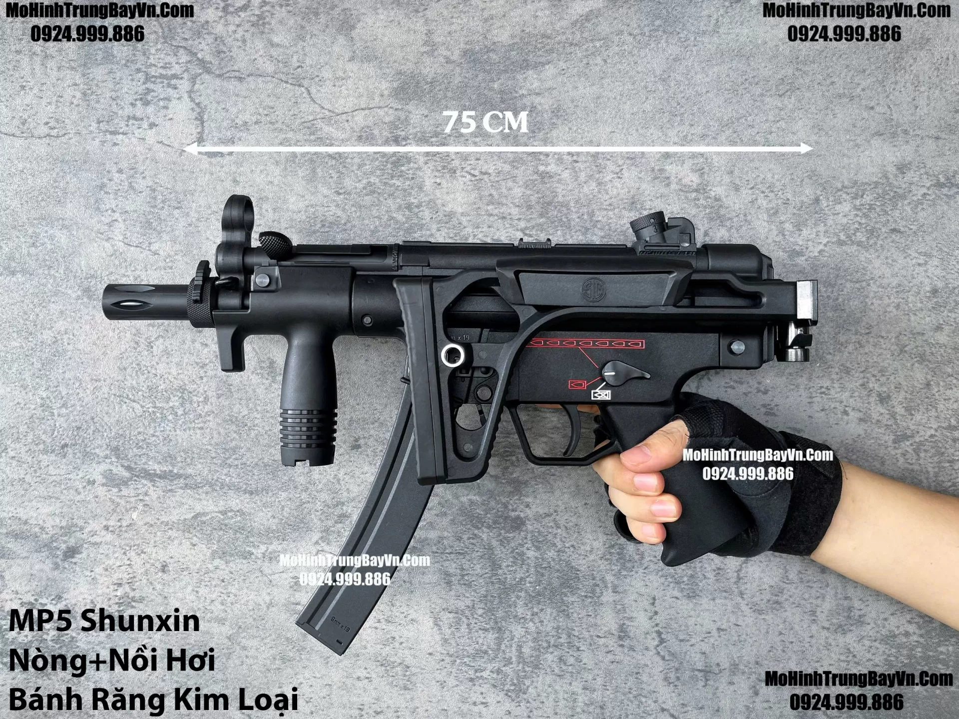 Súng Đạn Thạch SMG Mp5k Shunxin Blowback  Bánh Răng Kim Loại  Sấy Nhanh MP5k MP5 Mp5