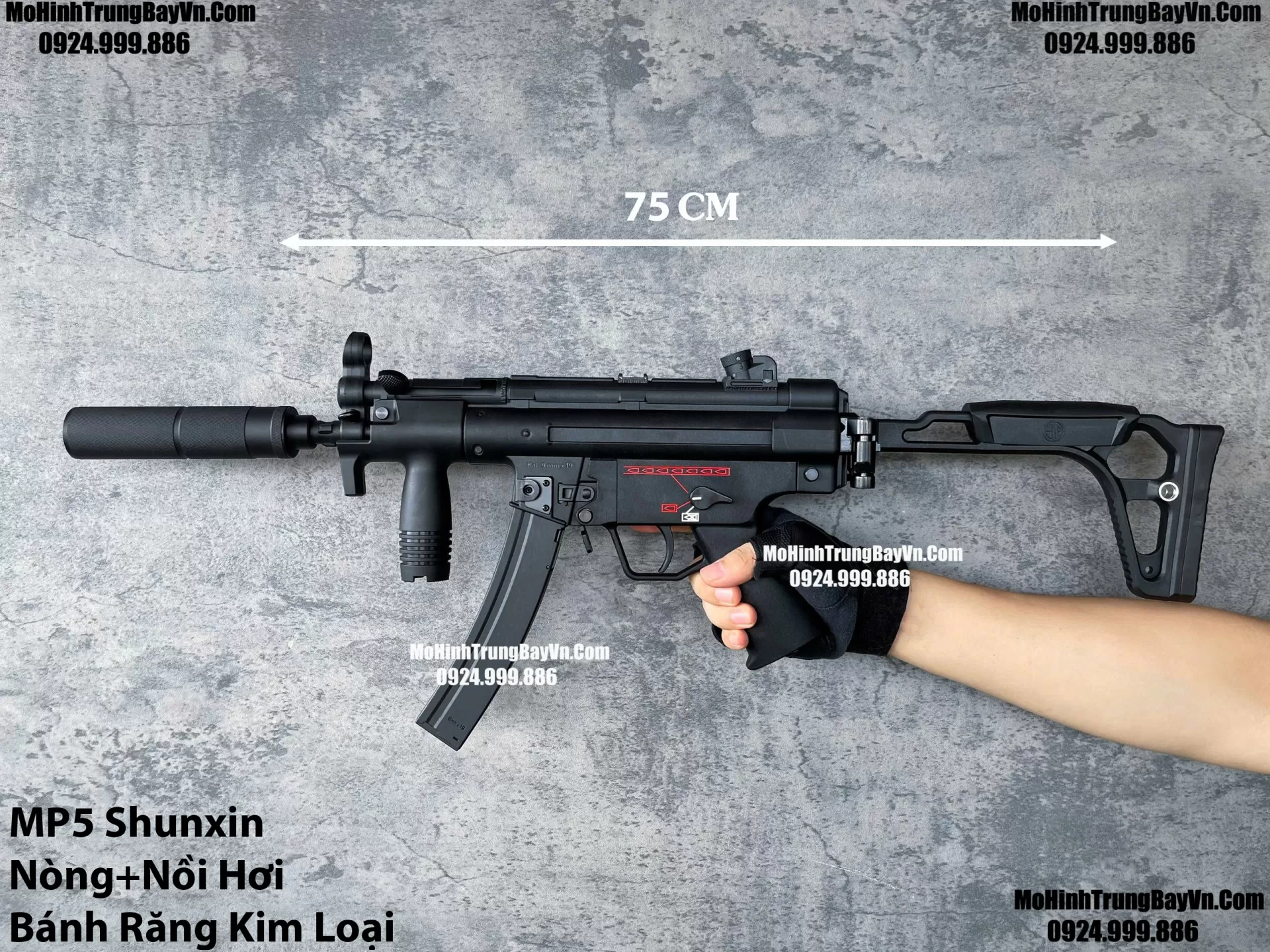 Súng Đạn Thạch SMG Mp5k Shunxin Blowback  Bánh Răng Kim Loại  Sấy Nhanh MP5k MP5 Mp5