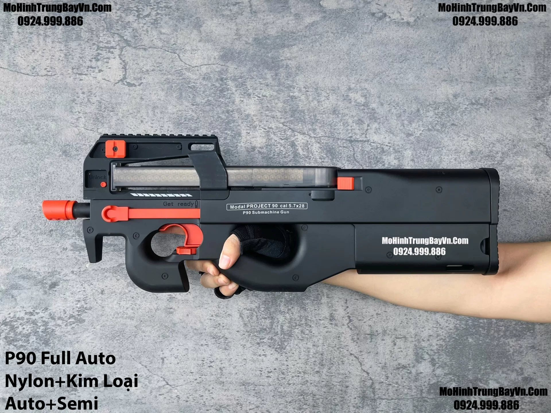Súng Đạn Thạch SMG P90 Cao Cấp 2 Chế Độ Auto Semi  Cực Nặng Tay