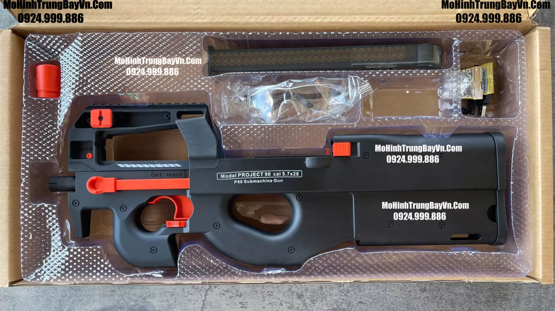 Súng Đạn Thạch SMG P90 Cao Cấp 2 Chế Độ Auto Semi  Cực Nặng Tay
