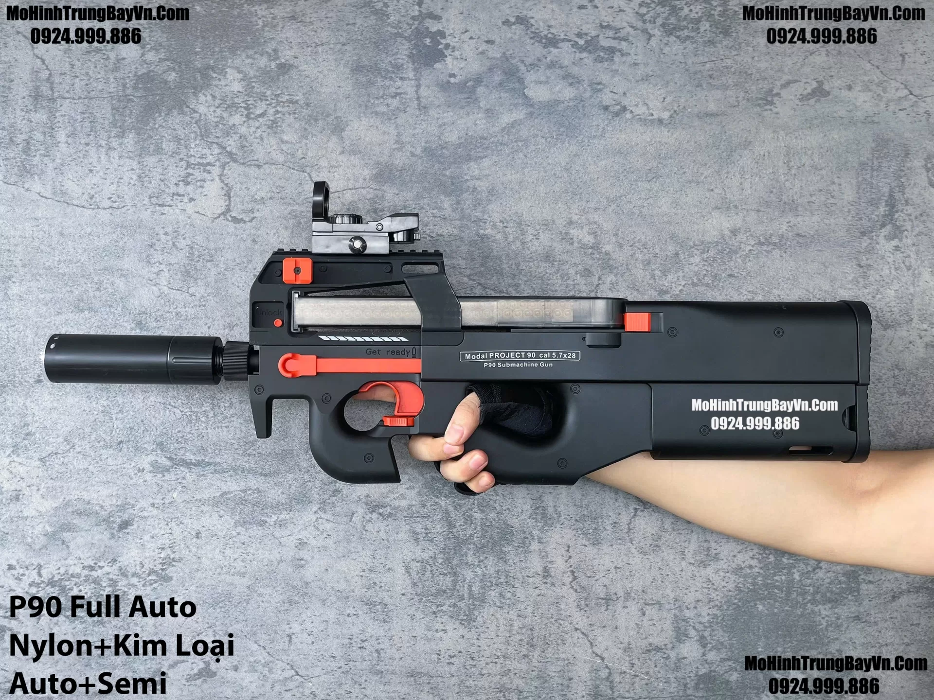 Súng Đạn Thạch SMG P90 Cao Cấp 2 Chế Độ Auto Semi  Cực Nặng Tay