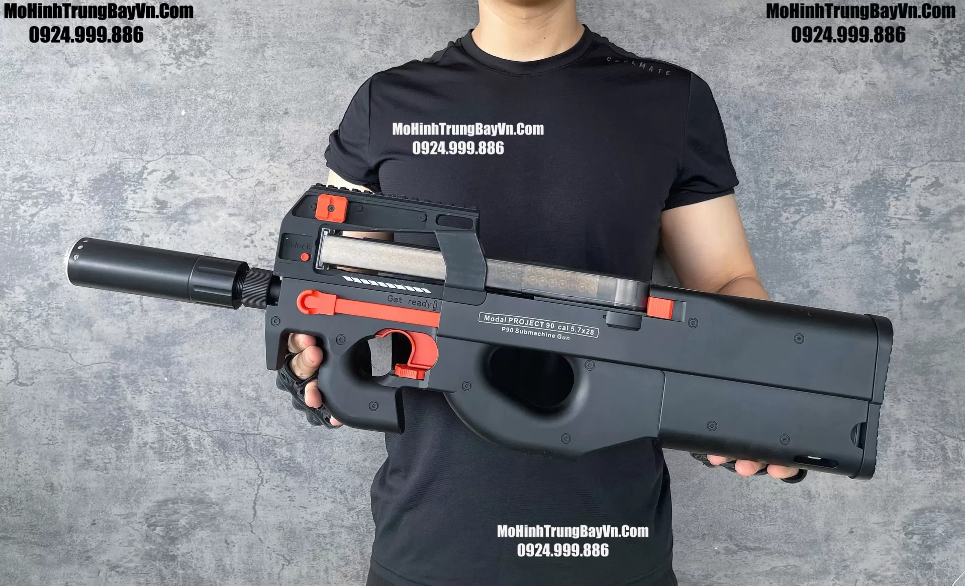 Súng Đạn Thạch SMG P90 Cao Cấp 2 Chế Độ Auto Semi  Cực Nặng Tay