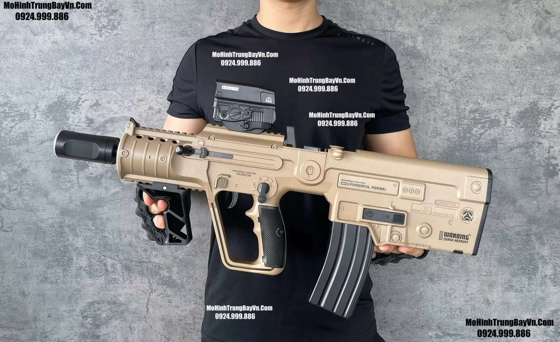 Súng Đạn Thạch QBZ X95 Full Auto Semi Cực Nặng Tay Full Phụ Kiện Tặng Light Tracer