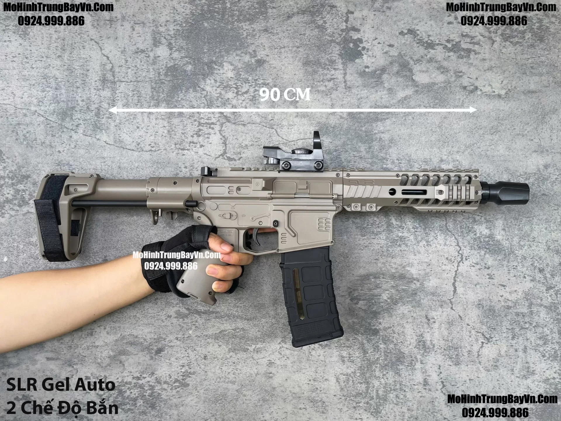 Súng Đạn Thạch SLR Gel Auto Tỉ Lệ 1 1 Giá Rẻ Full Phụ Kiện M4 HK416 AR15