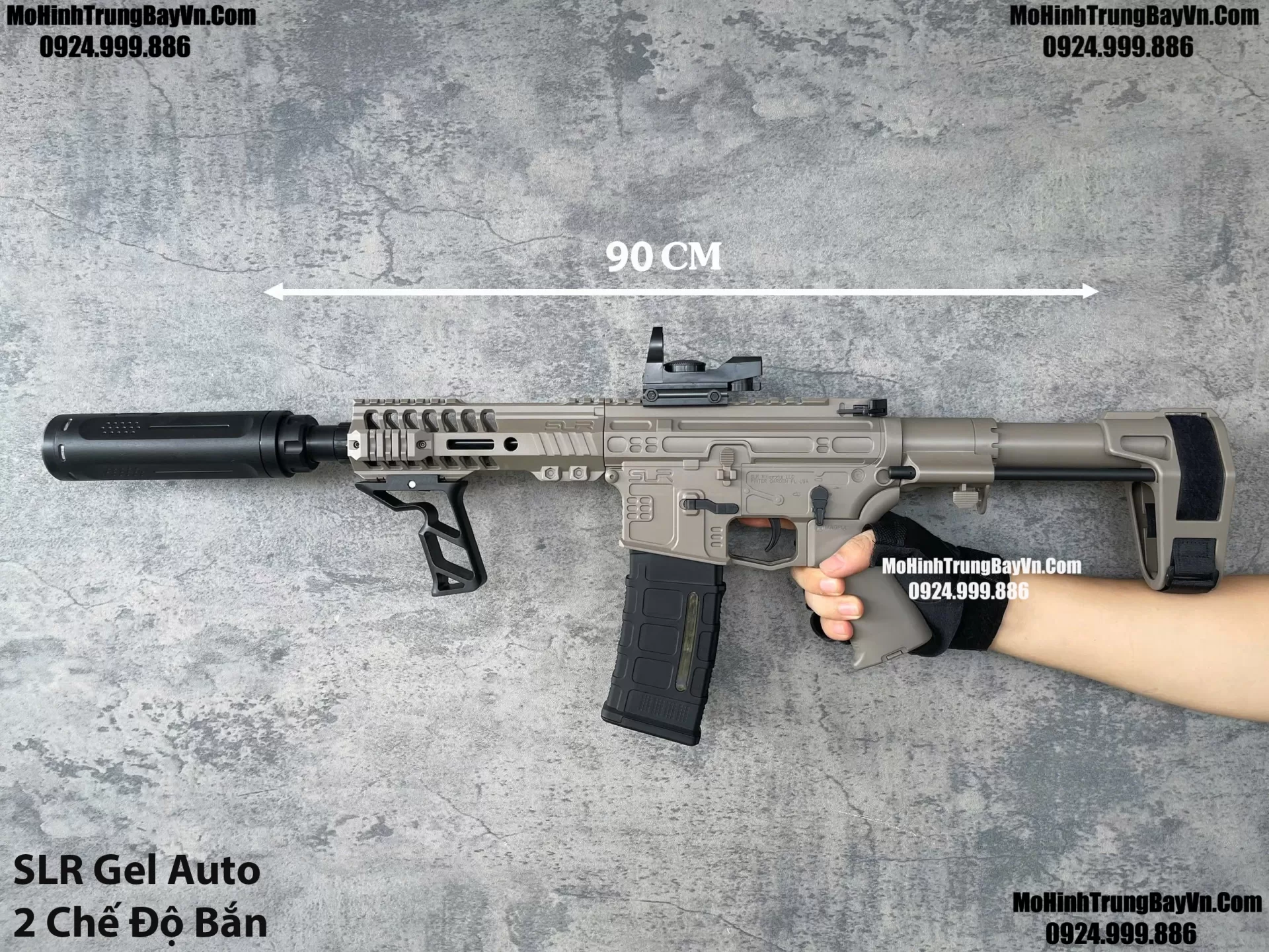 Súng Đạn Thạch SLR Gel Auto Tỉ Lệ 1 1 Giá Rẻ Full Phụ Kiện M4 HK416 AR15
