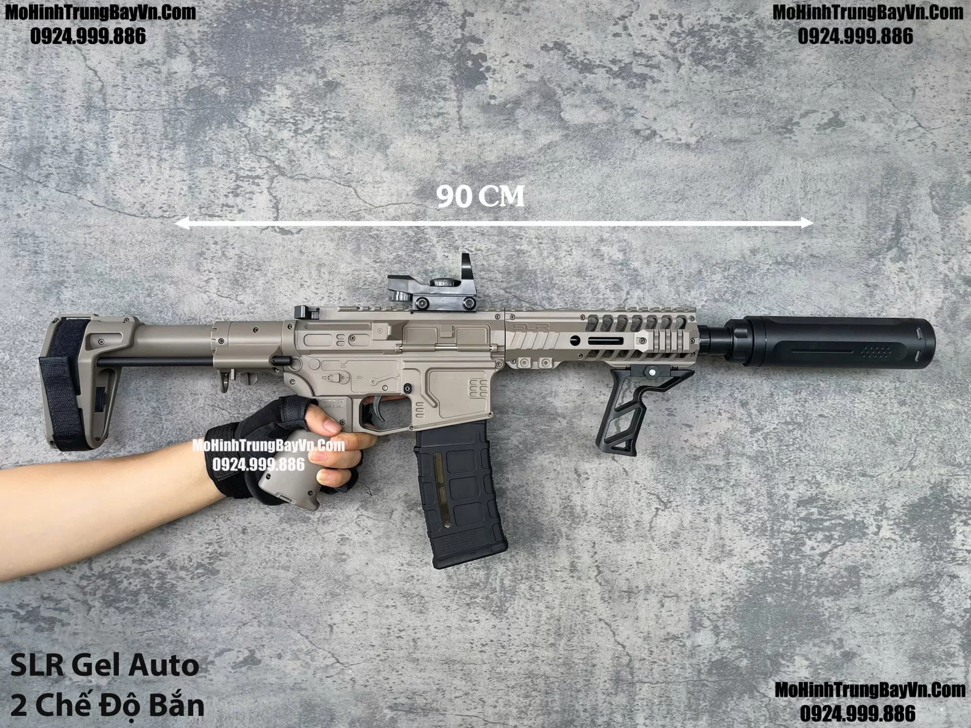 Súng Đạn Thạch SLR Gel Auto Tỉ Lệ 1 1 Giá Rẻ Full Phụ Kiện M4 HK416 AR15