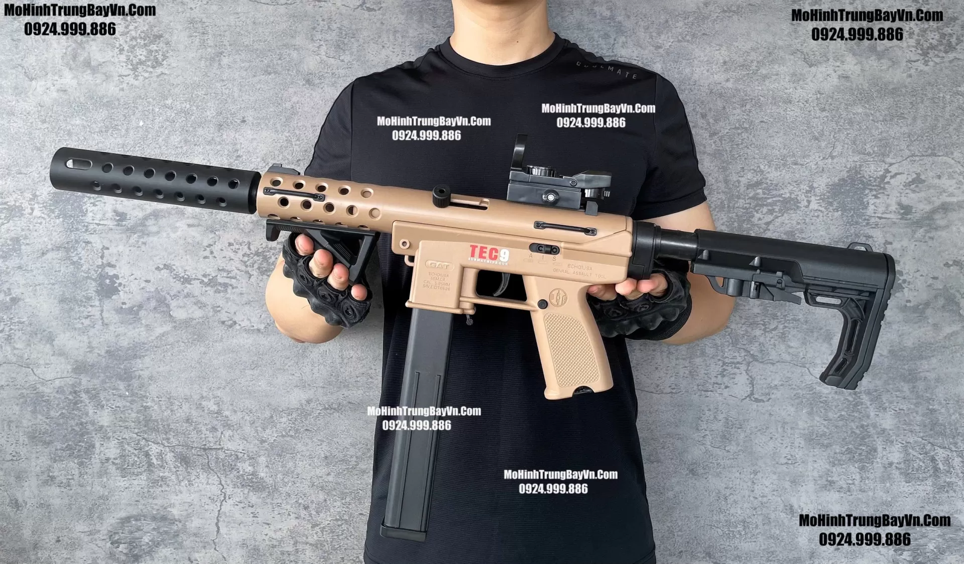Súng Đạn Thạch SMG Tec9 Bản Full  Blowback 2 Chế Độ Auto Semi  Sấy Cực Nhanh Mohinhtrungbay Mohinhtrungbay.vn