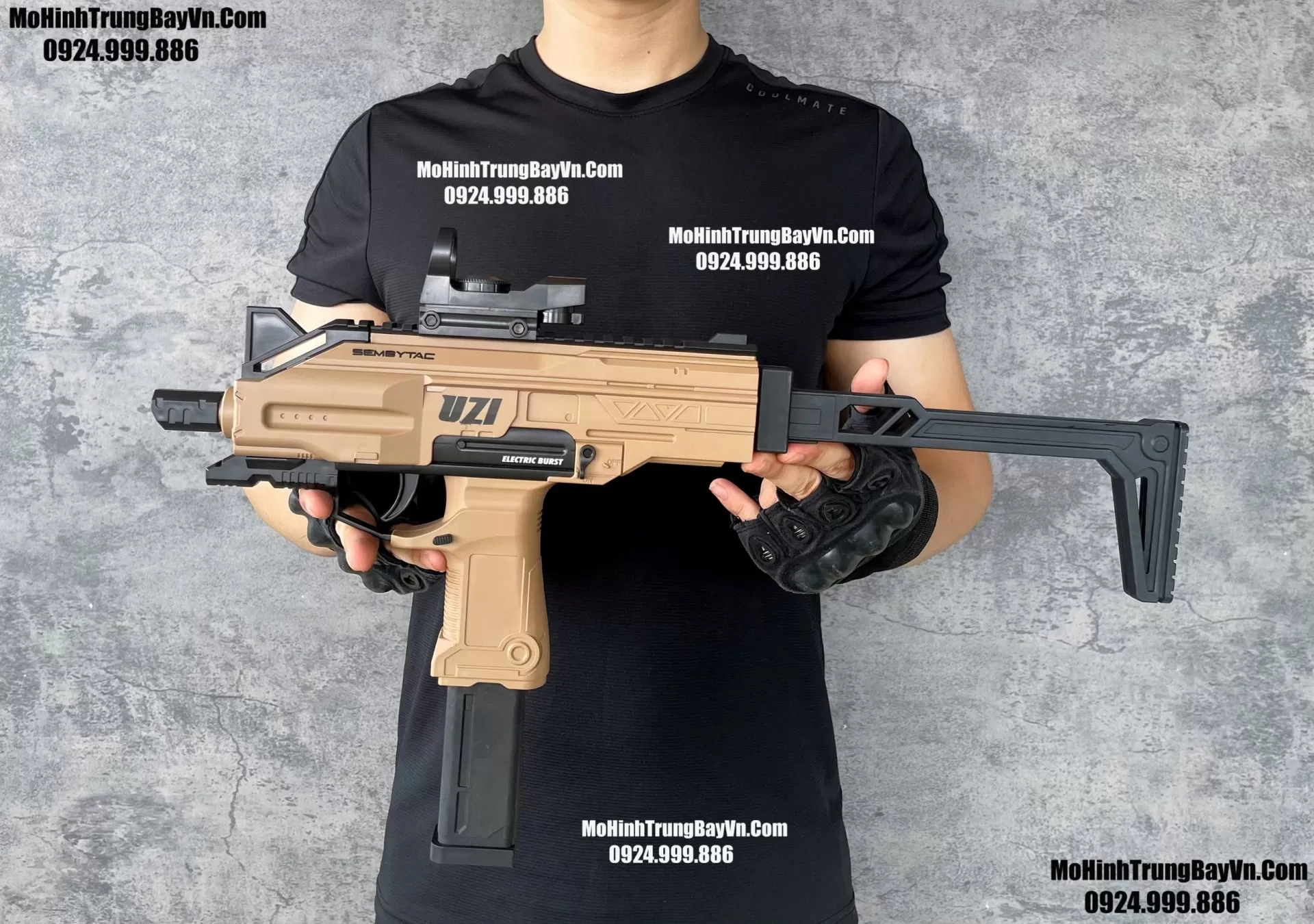 Súng Đạn Thạch SMG UZI Full Auto Sấy Cực nhanh  Mp5 Mp7 Mohinhtrungbay Mohinhtrungbay.vn